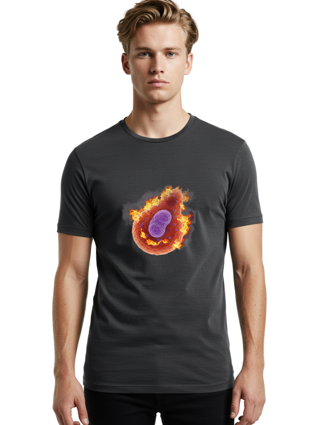 Pyroptosis-Cell Men'S Graphic Tee, 100% Cotton, Comfortable Casual Summer Wear, Machine Washable, Vintage Camera, Old Camera, Antique Camera, Black Camera, Classic Photography, Photography Equipment, Nostalgic Device, Film Camera, Camera Art Ban233
