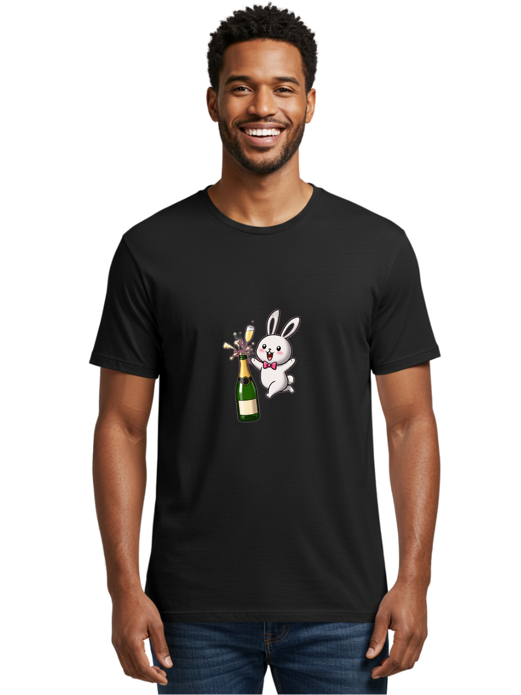 Rabbit-Celebrating Men'S Graphic Tee, 100% Cotton, Comfortable Casual Summer Wear, Machine Washable, Vintage Camera, Old Camera, Antique Camera, Black Camera, Classic Photography, Photography Equipment, Nostalgic Device, Film Camera, Ban237
