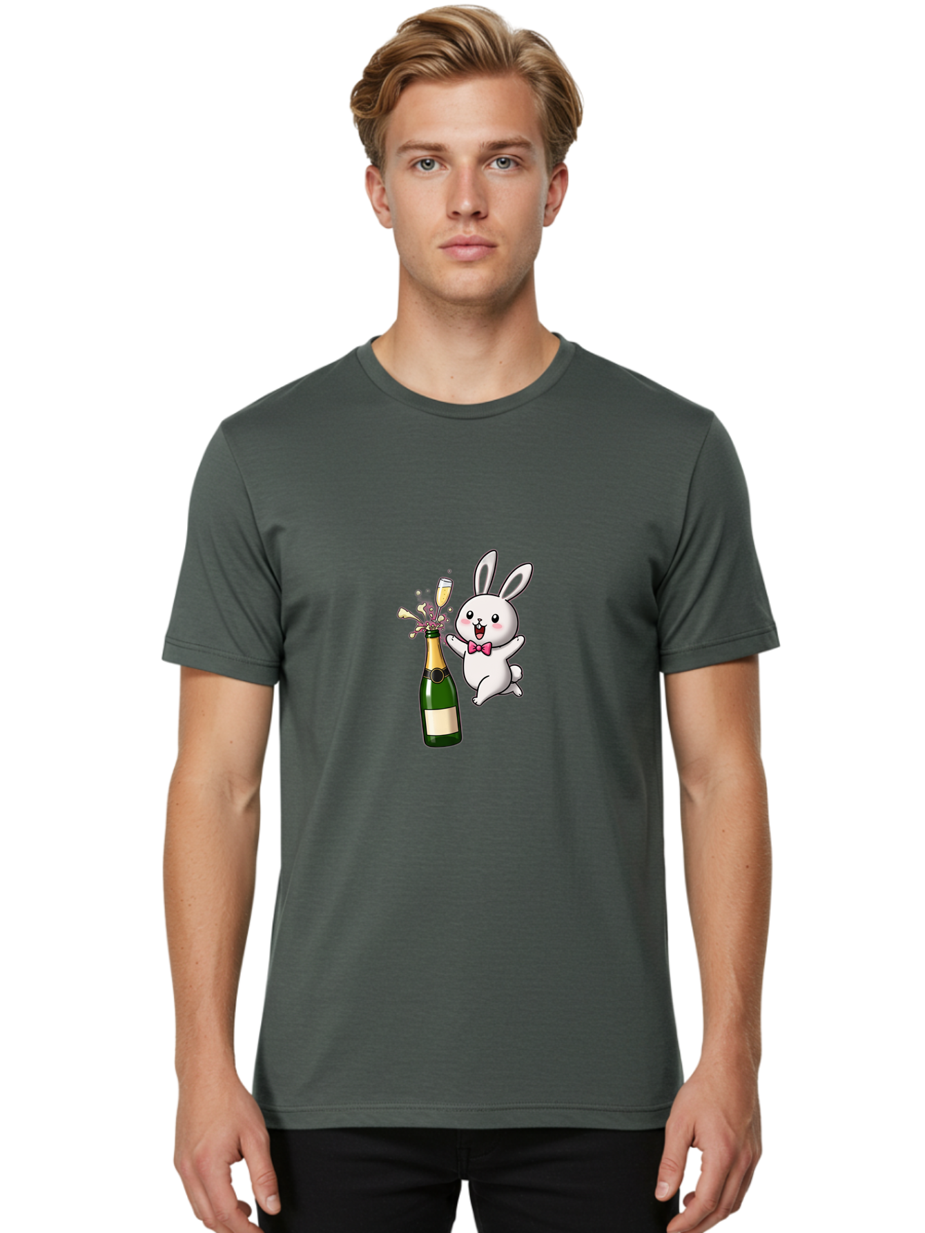 Rabbit-Celebrating Men'S Graphic Tee, 100% Cotton, Comfortable Casual Summer Wear, Machine Washable, Vintage Camera, Old Camera, Antique Camera, Black Camera, Classic Photography, Photography Equipment, Nostalgic Device, Film Camera, Ban237