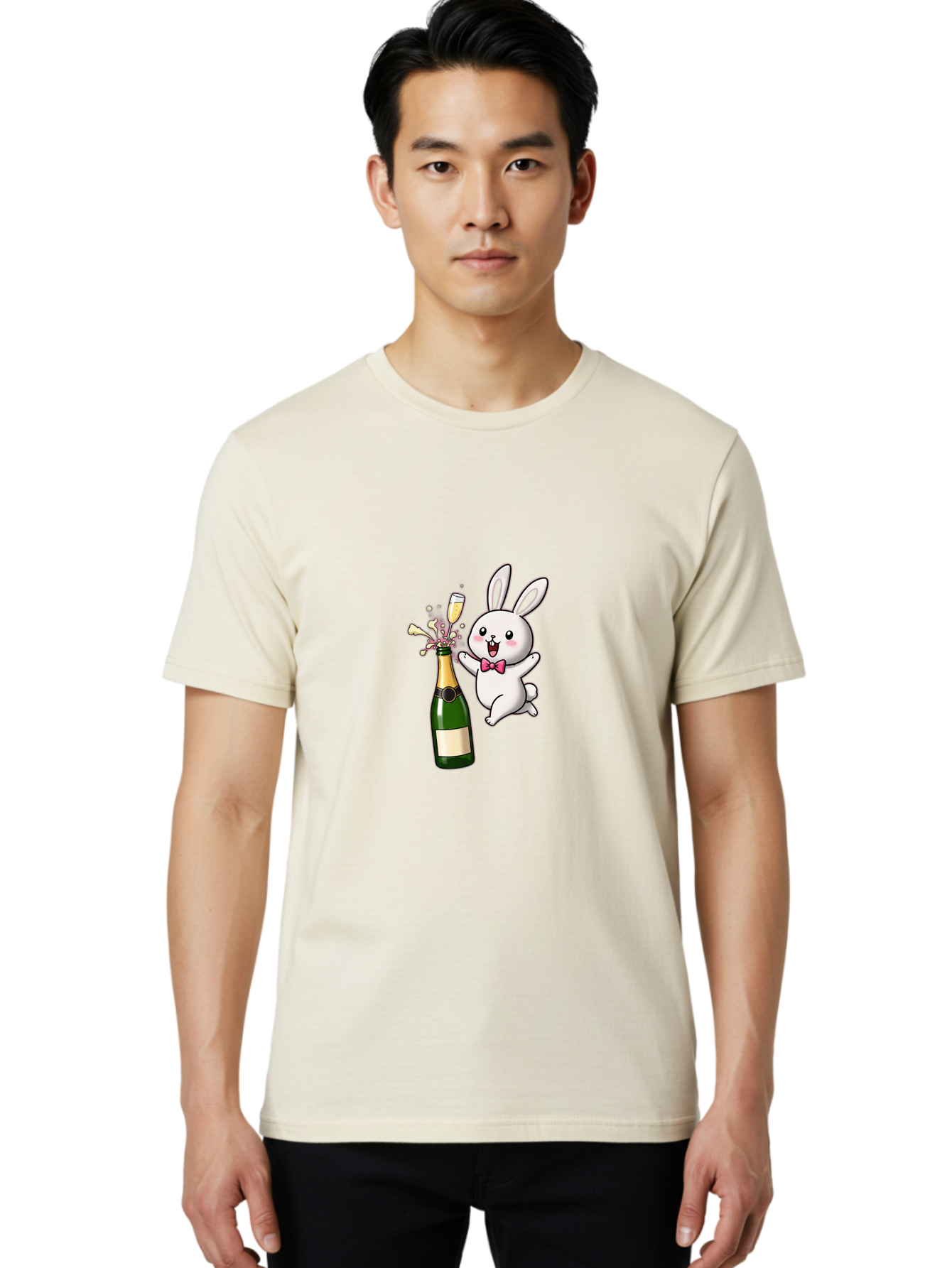 Rabbit-Celebrating Men'S Graphic Tee, 100% Cotton, Comfortable Casual Summer Wear, Machine Washable, Vintage Camera, Old Camera, Antique Camera, Black Camera, Classic Photography, Photography Equipment, Nostalgic Device, Film Camera, Ban237