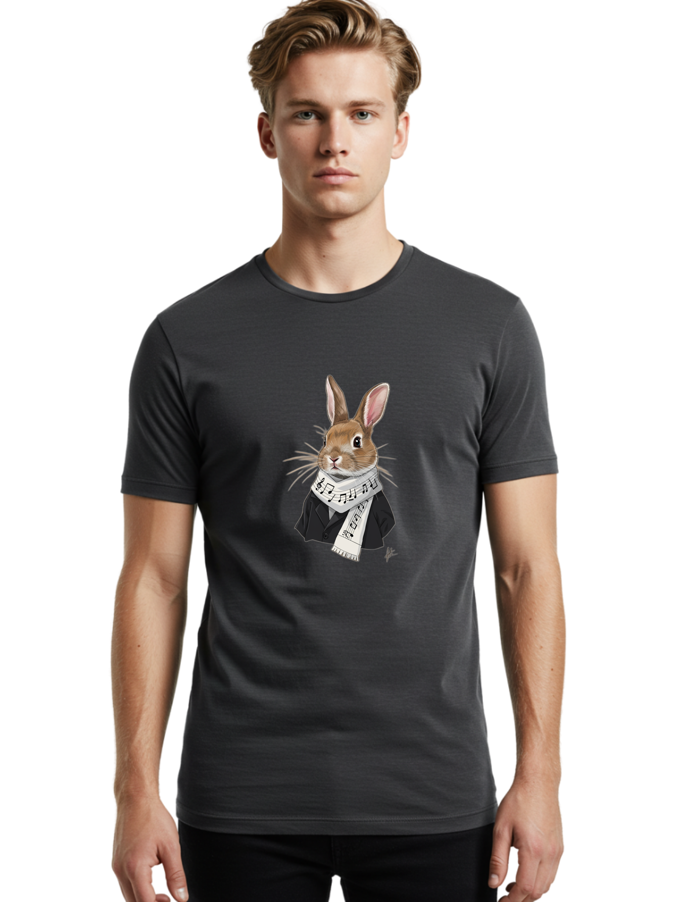 Rabbit-In-Music-Notes-Scarf Men'S Graphic Tee, 100% Cotton, Comfortable Casual Summer Wear, Machine Washable, Vintage Camera, Old Camera, Antique Camera, Black Camera, Classic Photography, Photography Equipment, Nostalgic Device, Film Camera, Ban238