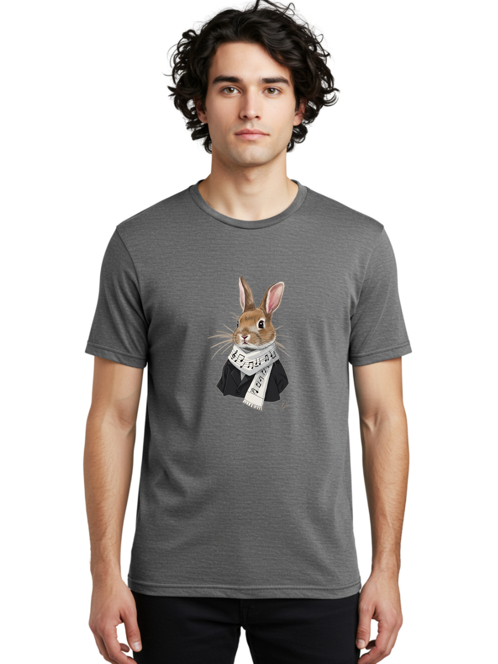 Rabbit-In-Music-Notes-Scarf Men'S Graphic Tee, 100% Cotton, Comfortable Casual Summer Wear, Machine Washable, Vintage Camera, Old Camera, Antique Camera, Black Camera, Classic Photography, Photography Equipment, Nostalgic Device, Film Camera, Ban238