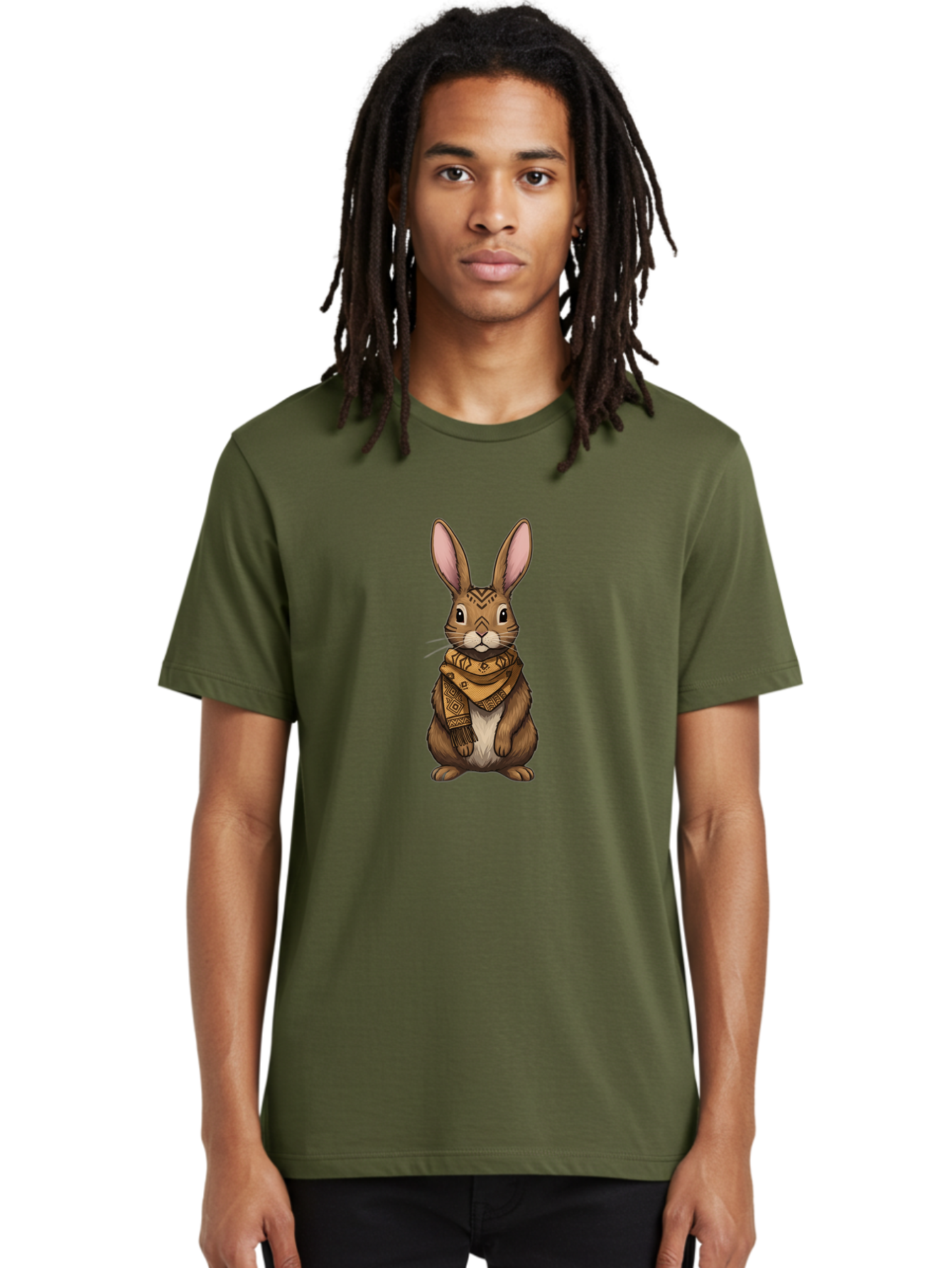Rabbit-In-Scarf-1 Men'S Graphic Tee, 100% Cotton, Comfortable Casual Summer Wear, Machine Washable, Vintage Camera, Old Camera, Antique Camera, Black Camera, Classic Photography, Photography Equipment, Nostalgic Device, Film Camera, Camera Art Ban239