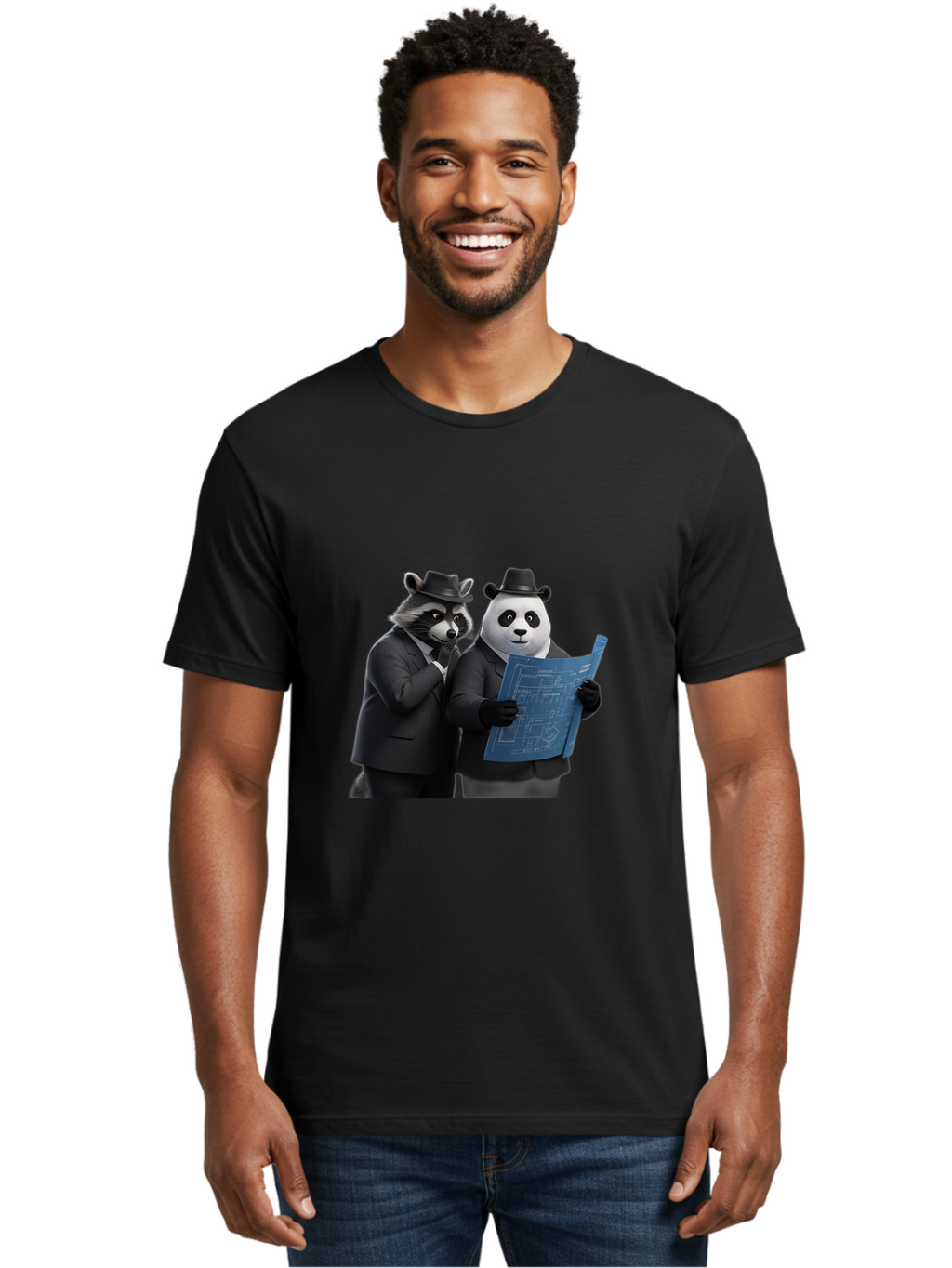 Raccoon-And-Panda Men'S Graphic Tee, 100% Cotton, Comfortable Casual Summer Wear, Machine Washable, Vintage Camera, Old Camera, Antique Camera, Black Camera, Classic Photography, Photography Equipment, Nostalgic Device, Film Camera, Camera Art Ban246