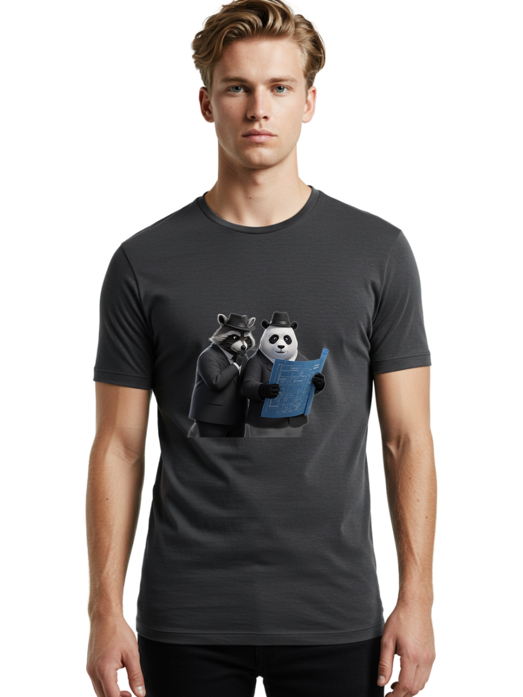 Raccoon-And-Panda Men'S Graphic Tee, 100% Cotton, Comfortable Casual Summer Wear, Machine Washable, Vintage Camera, Old Camera, Antique Camera, Black Camera, Classic Photography, Photography Equipment, Nostalgic Device, Film Camera, Camera Art Ban246