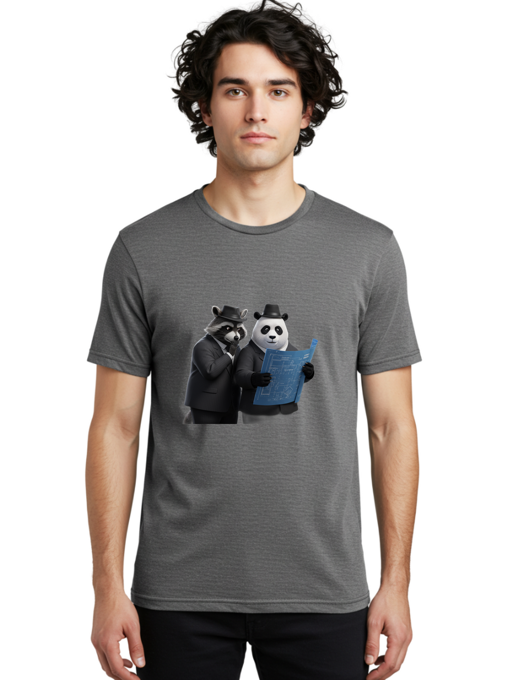 Raccoon-And-Panda Men'S Graphic Tee, 100% Cotton, Comfortable Casual Summer Wear, Machine Washable, Vintage Camera, Old Camera, Antique Camera, Black Camera, Classic Photography, Photography Equipment, Nostalgic Device, Film Camera, Camera Art Ban246