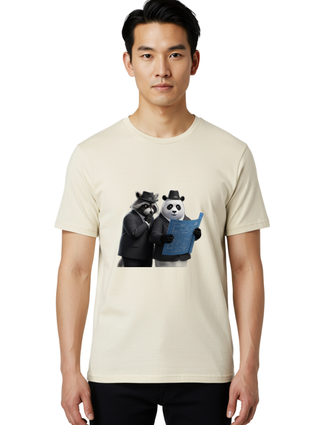 Raccoon-And-Panda Men'S Graphic Tee, 100% Cotton, Comfortable Casual Summer Wear, Machine Washable, Vintage Camera, Old Camera, Antique Camera, Black Camera, Classic Photography, Photography Equipment, Nostalgic Device, Film Camera, Camera Art Ban246