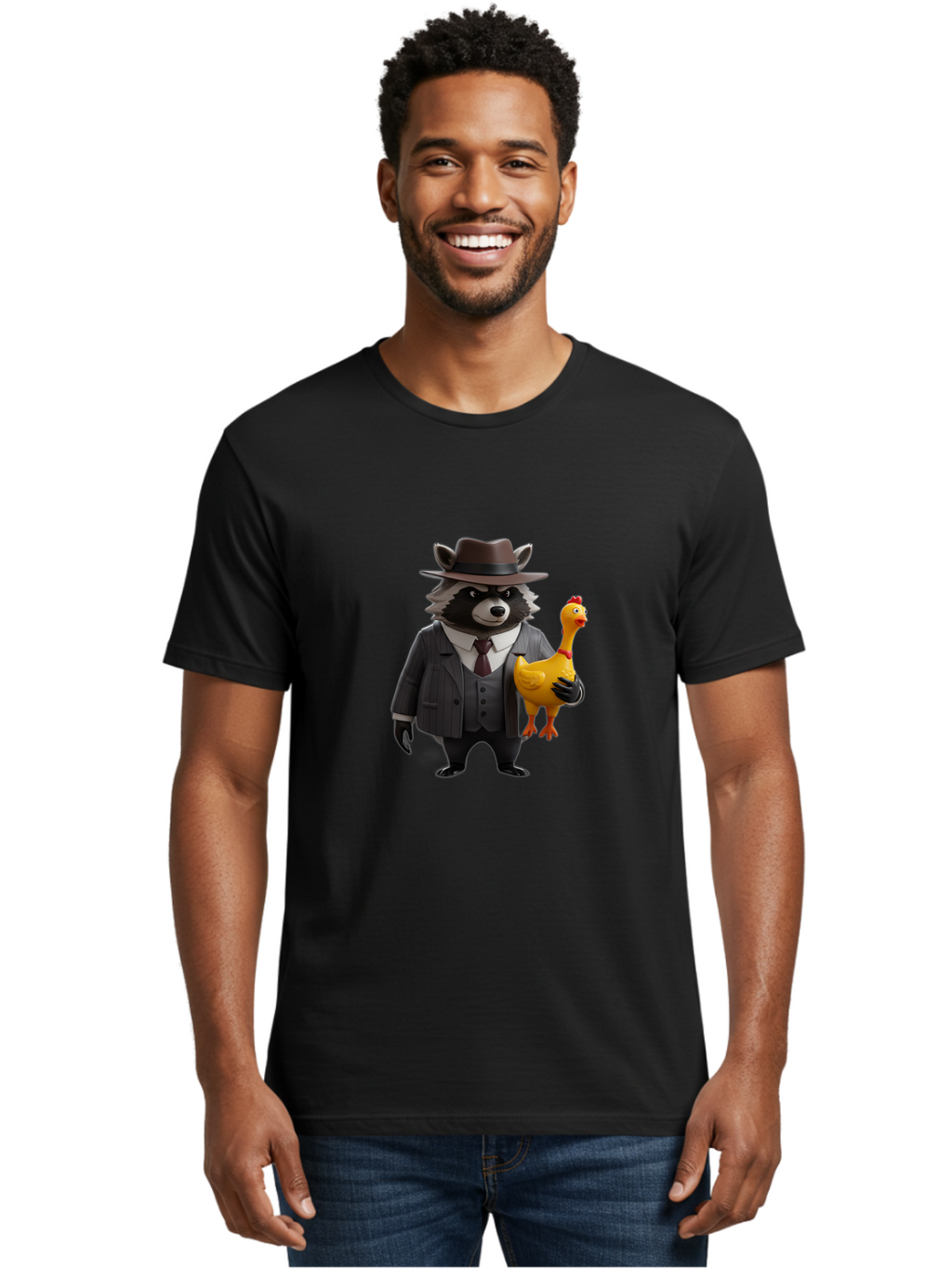 Raccoon-Dog-Private-Investigator Men'S Graphic Tee, 100% Cotton, Comfortable Casual Summer Wear, Machine Washable, Vintage Camera, Old Camera, Antique Camera, Black Camera, Classic Photography, Photography Equipment, Nostalgic Device, Ban248