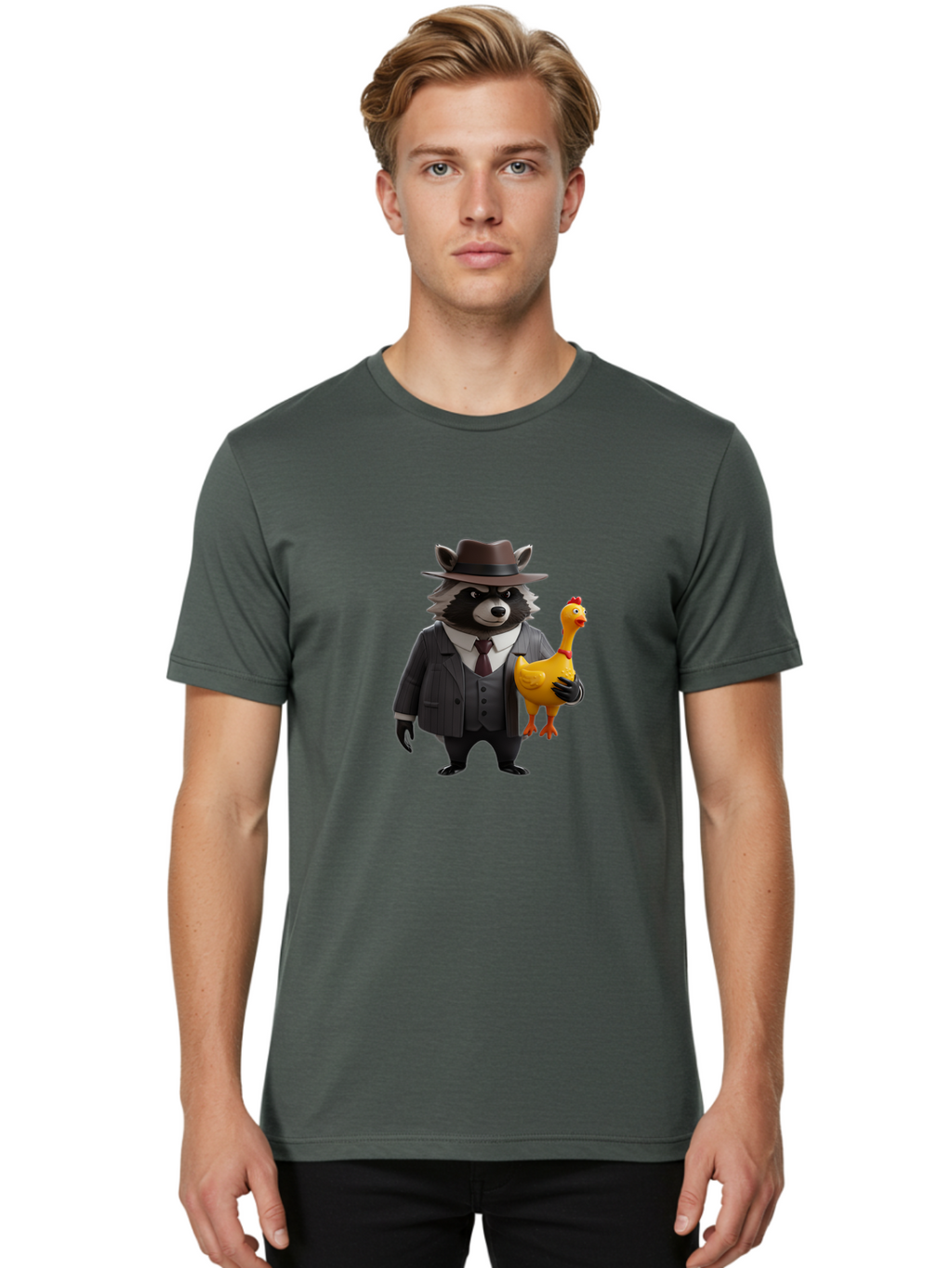 Raccoon-Dog-Private-Investigator Men'S Graphic Tee, 100% Cotton, Comfortable Casual Summer Wear, Machine Washable, Vintage Camera, Old Camera, Antique Camera, Black Camera, Classic Photography, Photography Equipment, Nostalgic Device, Ban248