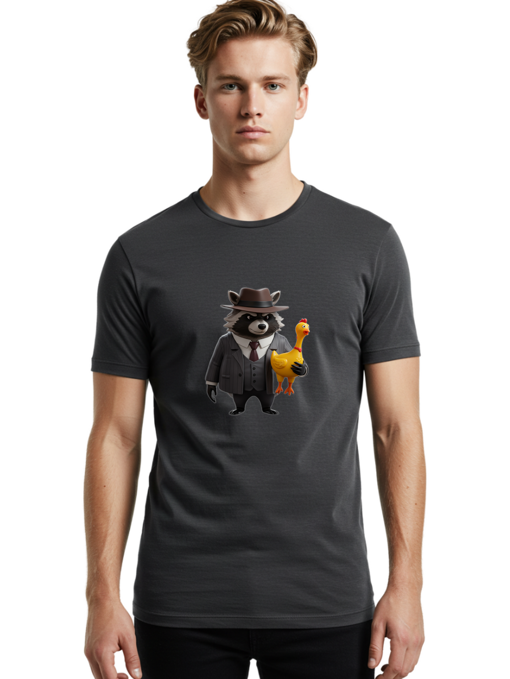 Raccoon-Dog-Private-Investigator Men'S Graphic Tee, 100% Cotton, Comfortable Casual Summer Wear, Machine Washable, Vintage Camera, Old Camera, Antique Camera, Black Camera, Classic Photography, Photography Equipment, Nostalgic Device, Ban248