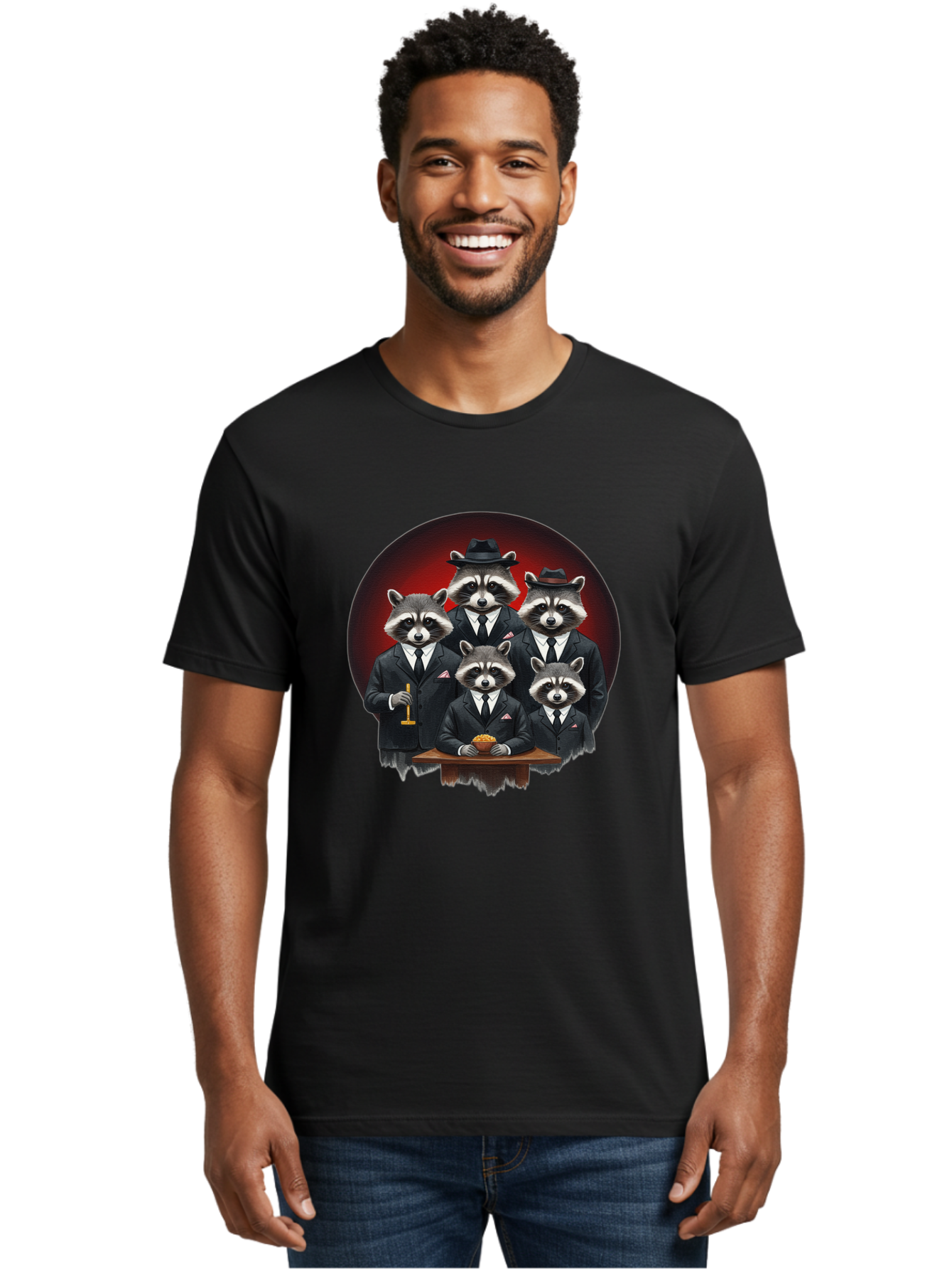 Raccoon-Gangsters Men'S Graphic Tee, 100% Cotton, Comfortable Casual Summer Wear, Machine Washable, Vintage Camera, Old Camera, Antique Camera, Black Camera, Classic Photography, Photography Equipment, Nostalgic Device, Film Camera, Camera Art Ban249