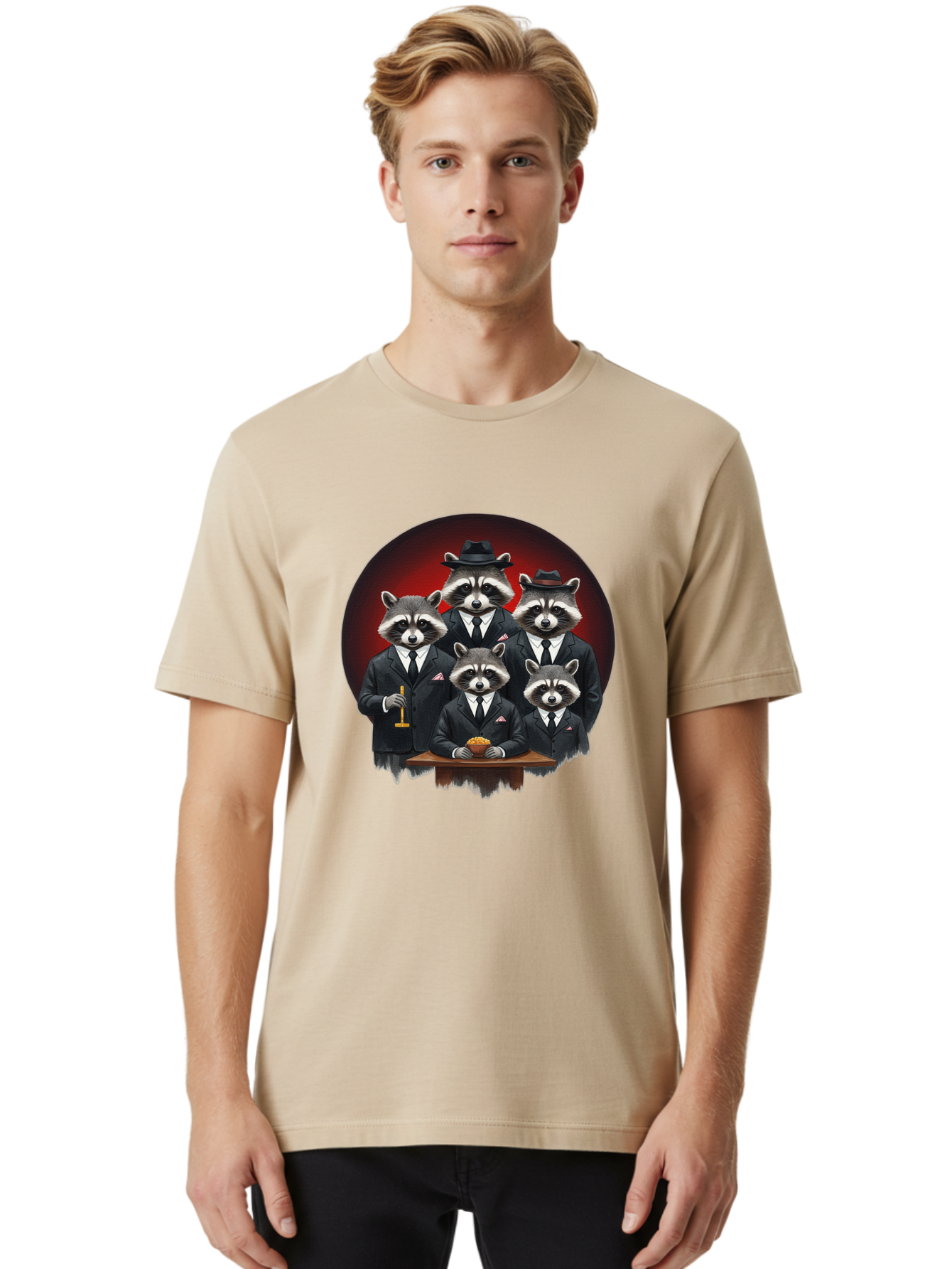 Raccoon-Gangsters Men'S Graphic Tee, 100% Cotton, Comfortable Casual Summer Wear, Machine Washable, Vintage Camera, Old Camera, Antique Camera, Black Camera, Classic Photography, Photography Equipment, Nostalgic Device, Film Camera, Camera Art Ban249
