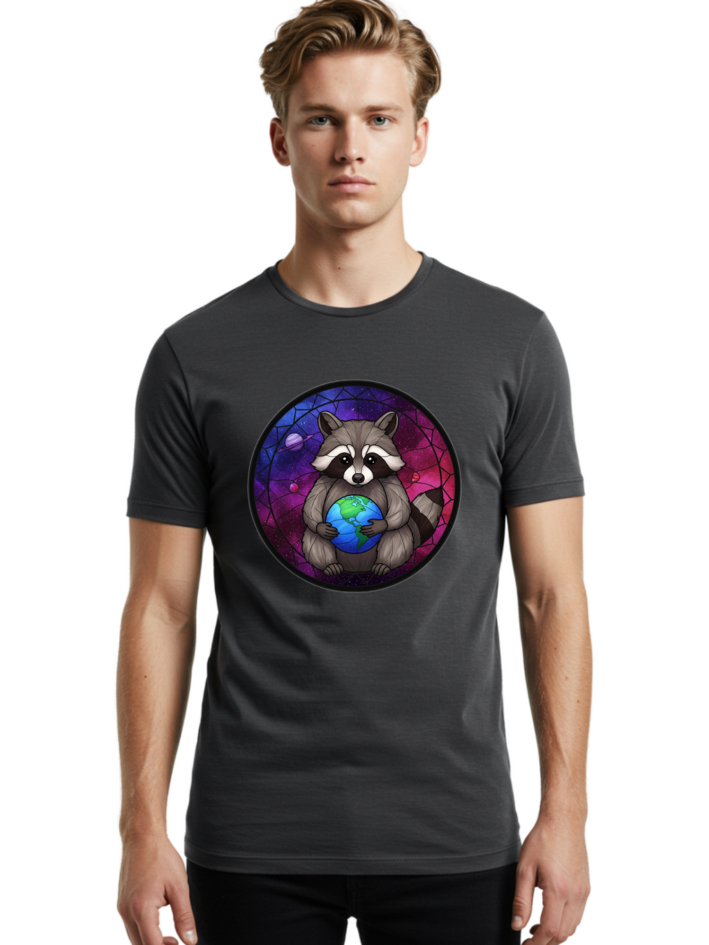 Raccoon-Hugging-Earth Men'S Graphic Tee, 100% Cotton, Comfortable Casual Summer Wear, Machine Washable, Vintage Camera, Old Camera, Antique Camera, Black Camera, Classic Photography, Photography Equipment, Nostalgic Device, Film Camera, Ban251