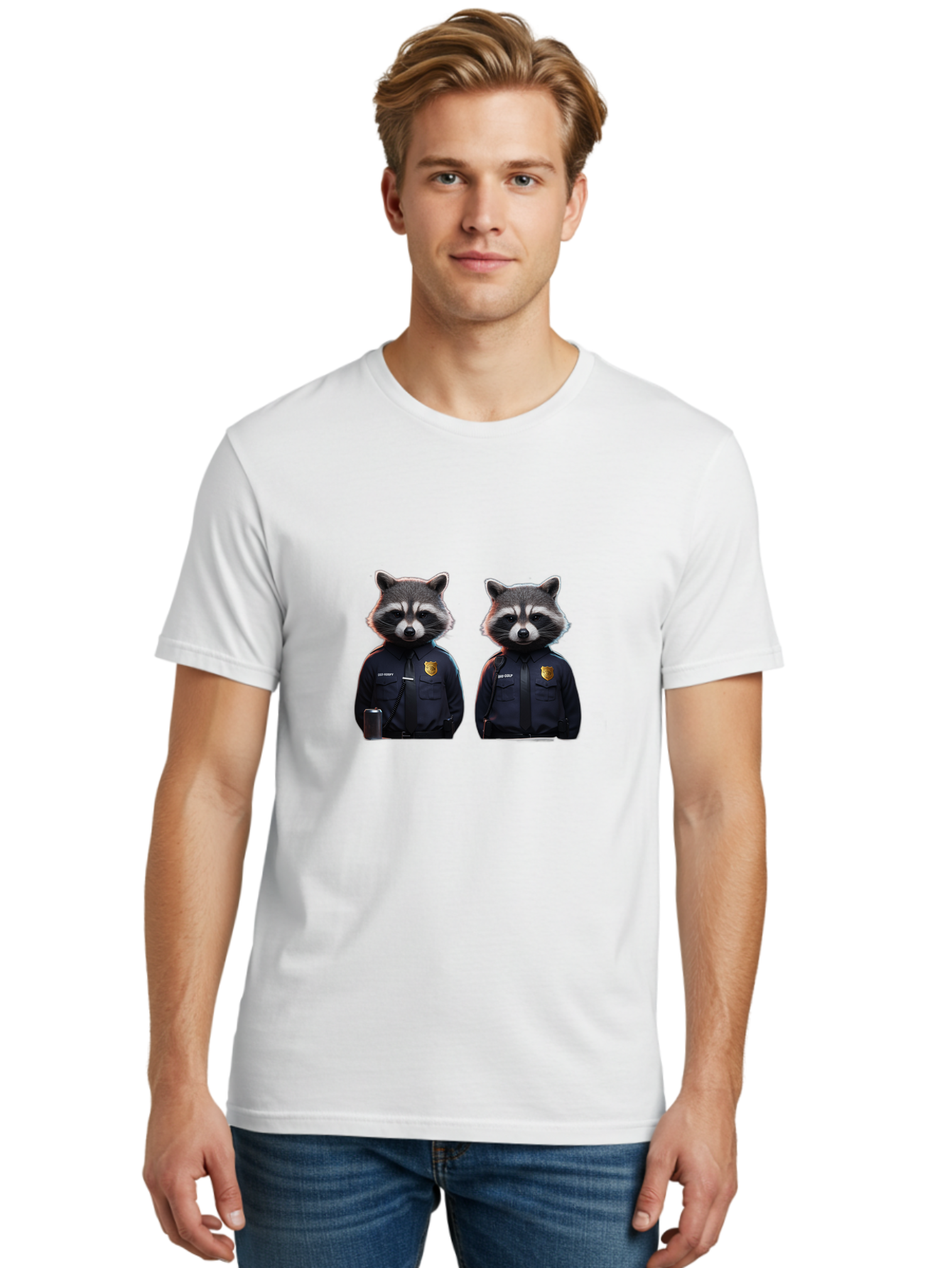 Raccoon-Police Men'S Graphic Tee, 100% Cotton, Comfortable Casual Summer Wear, Machine Washable, Vintage Camera, Old Camera, Antique Camera, Black Camera, Classic Photography, Photography Equipment, Nostalgic Device, Film Camera, Camera Art Ban252
