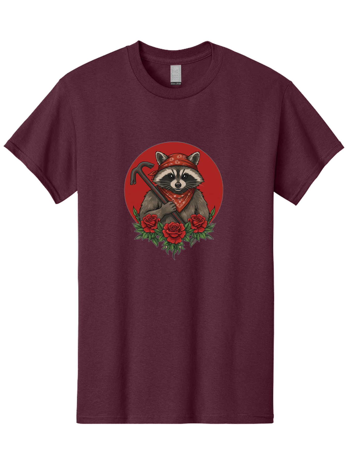 Raccoon-With-Crowbar-And-Roses Men'S Graphic Tee, 100% Cotton, Comfortable Casual Summer Wear, Machine Washable, Vintage Camera, Old Camera, Antique Camera, Black Camera, Classic Photography, Photography Equipment, Nostalgic Device, Ban253