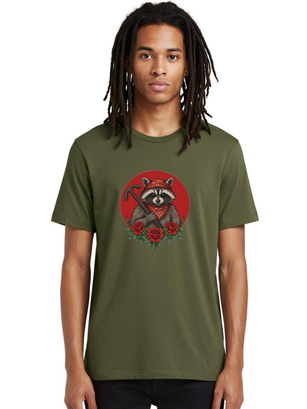 Raccoon-With-Crowbar-And-Roses Men'S Graphic Tee, 100% Cotton, Comfortable Casual Summer Wear, Machine Washable, Vintage Camera, Old Camera, Antique Camera, Black Camera, Classic Photography, Photography Equipment, Nostalgic Device, Ban253