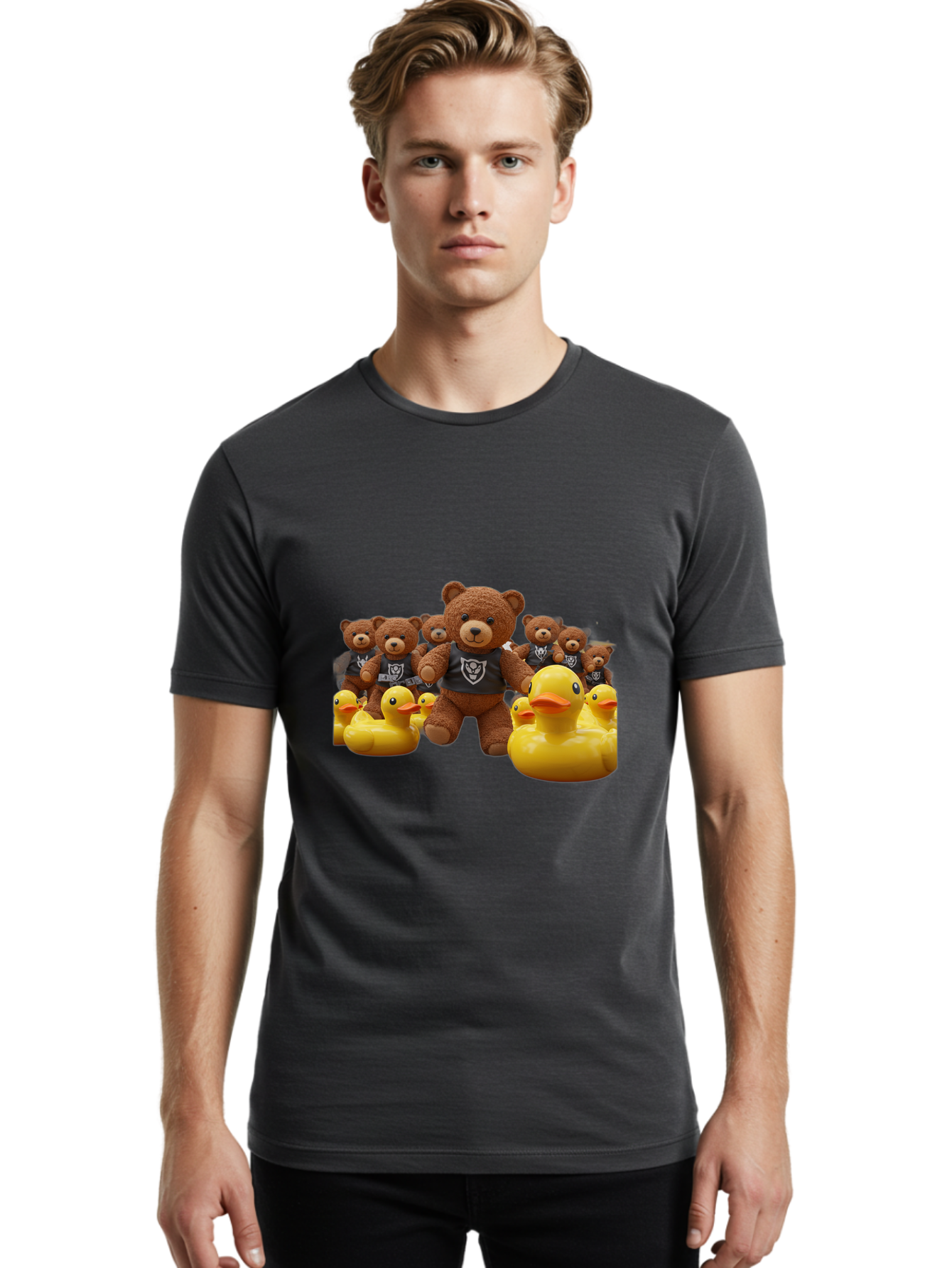 Raiders-Teddy-Bears-And-Rubber-Ducks Men'S Graphic Tee, 100% Cotton, Comfortable Casual Summer Wear, Machine Washable, Vintage Camera, Old Camera, Antique Camera, Black Camera, Classic Photography, Photography Equipment, Nostalgic Device, Ban257