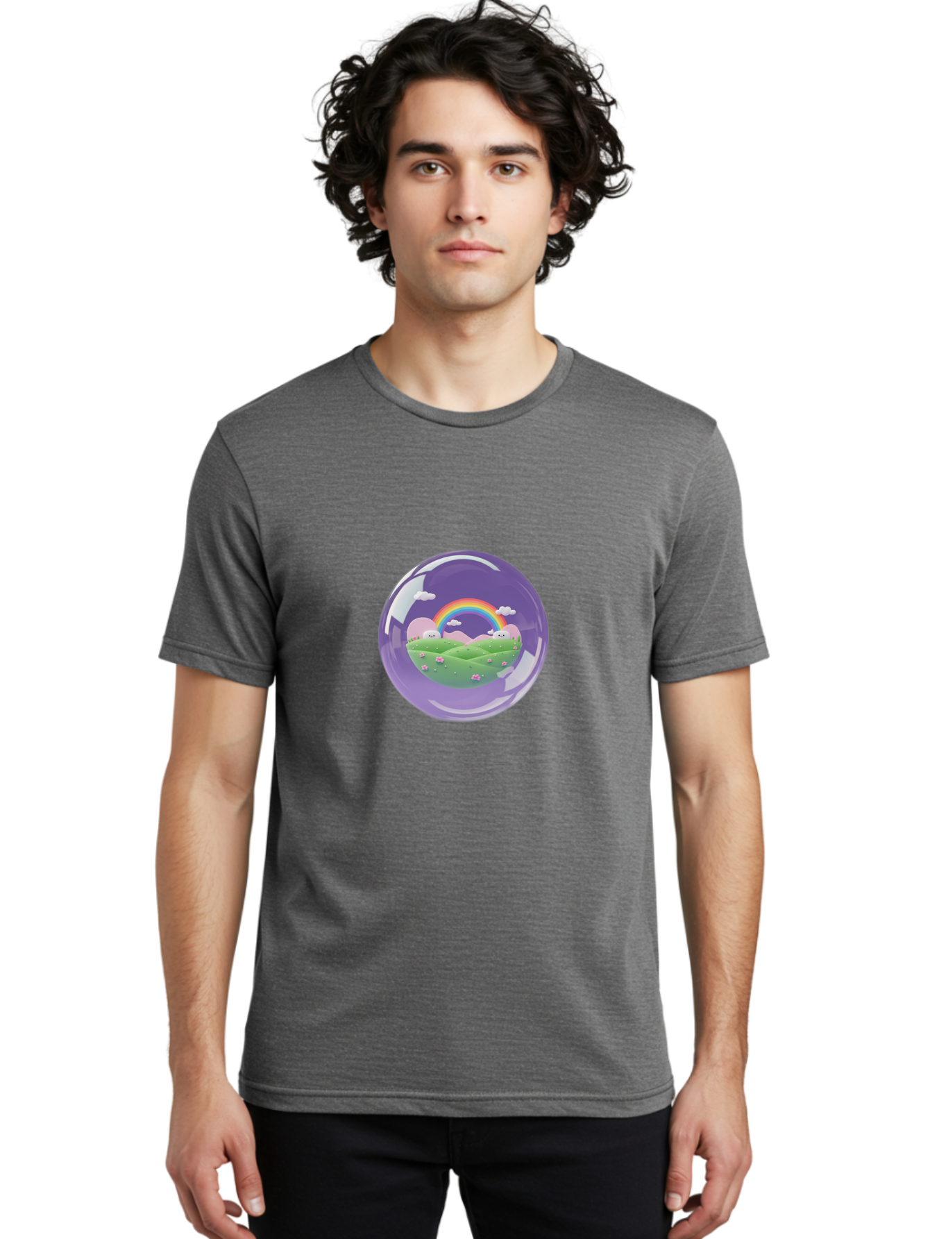 Rainbow-Bubble Men'S Graphic Tee, 100% Cotton, Comfortable Casual Summer Wear, Machine Washable, Vintage Camera, Old Camera, Antique Camera, Black Camera, Classic Photography, Photography Equipment, Nostalgic Device, Film Camera, Camera Art Ban258