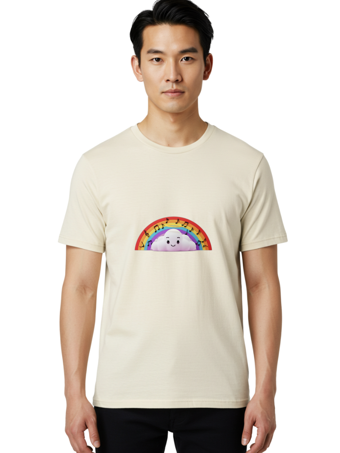 Rainbow-Cloud-1 Men'S Graphic Tee, 100% Cotton, Comfortable Casual Summer Wear, Machine Washable, Vintage Camera, Old Camera, Antique Camera, Black Camera, Classic Photography, Photography Equipment, Nostalgic Device, Film Camera, Camera Art Ban259