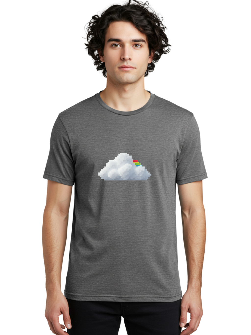 Rainbow-Cloud Men'S Graphic Tee, 100% Cotton, Comfortable Casual Summer Wear, Machine Washable, Vintage Camera, Old Camera, Antique Camera, Black Camera, Classic Photography, Photography Equipment, Nostalgic Device, Film Camera, Camera Art Ban260
