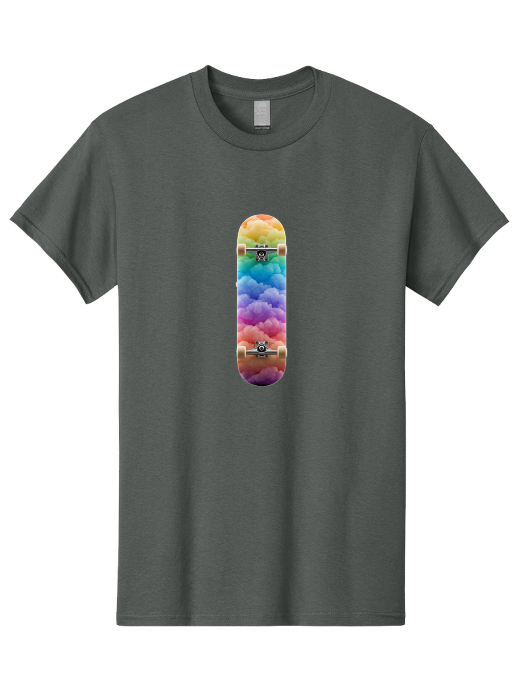 Rainbow-Clouds-Skateboard Men'S Graphic Tee, 100% Cotton, Comfortable Casual Summer Wear, Machine Washable, Vintage Camera, Old Camera, Antique Camera, Black Camera, Classic Photography, Photography Equipment, Nostalgic Device, Film Camera, Ban261