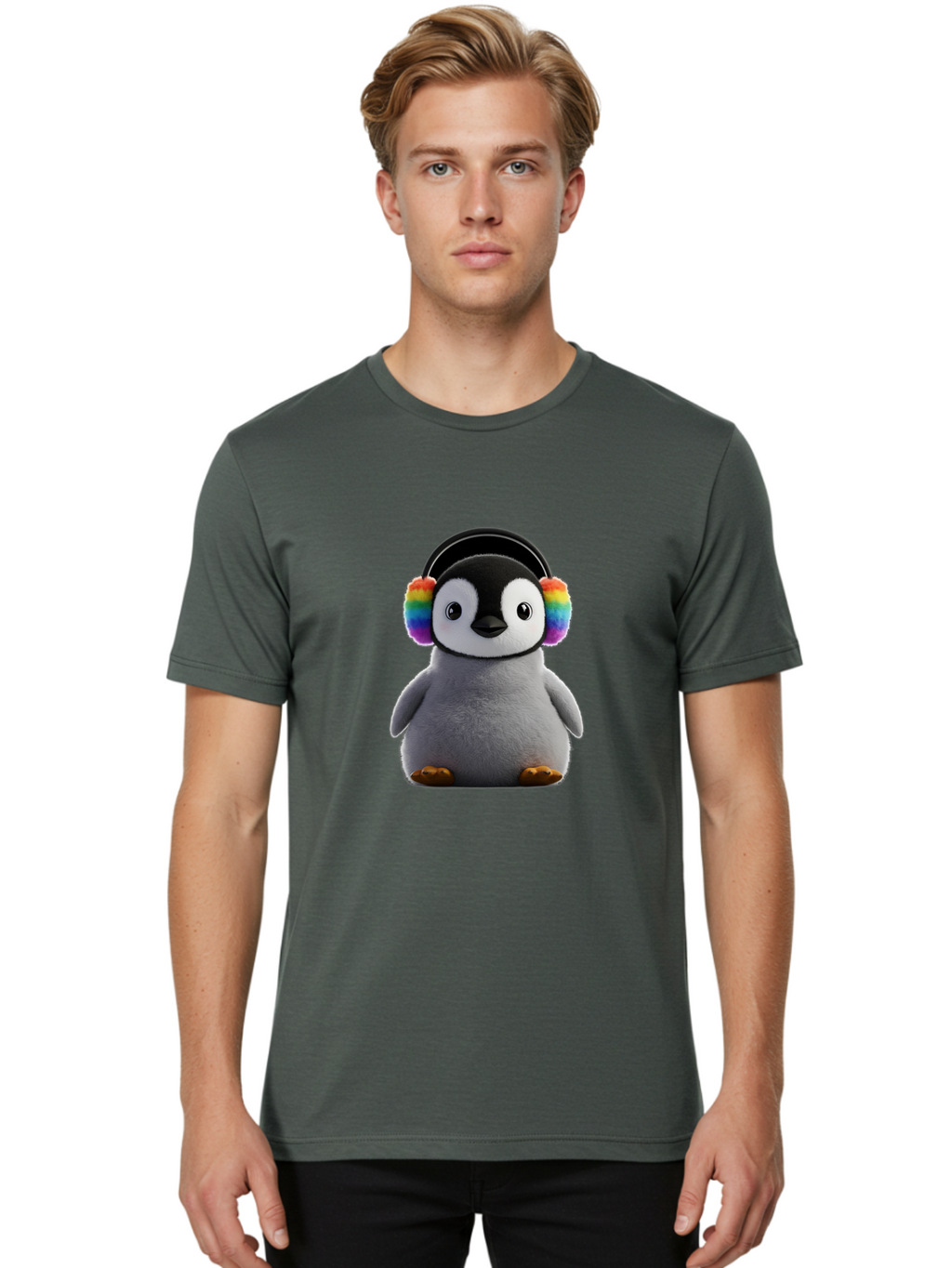 Rainbow-Earmuff-Penguin Men'S Graphic Tee, 100% Cotton, Comfortable Casual Summer Wear, Machine Washable, Vintage Camera, Old Camera, Antique Camera, Black Camera, Classic Photography, Photography Equipment, Nostalgic Device, Film Camera, Ban262