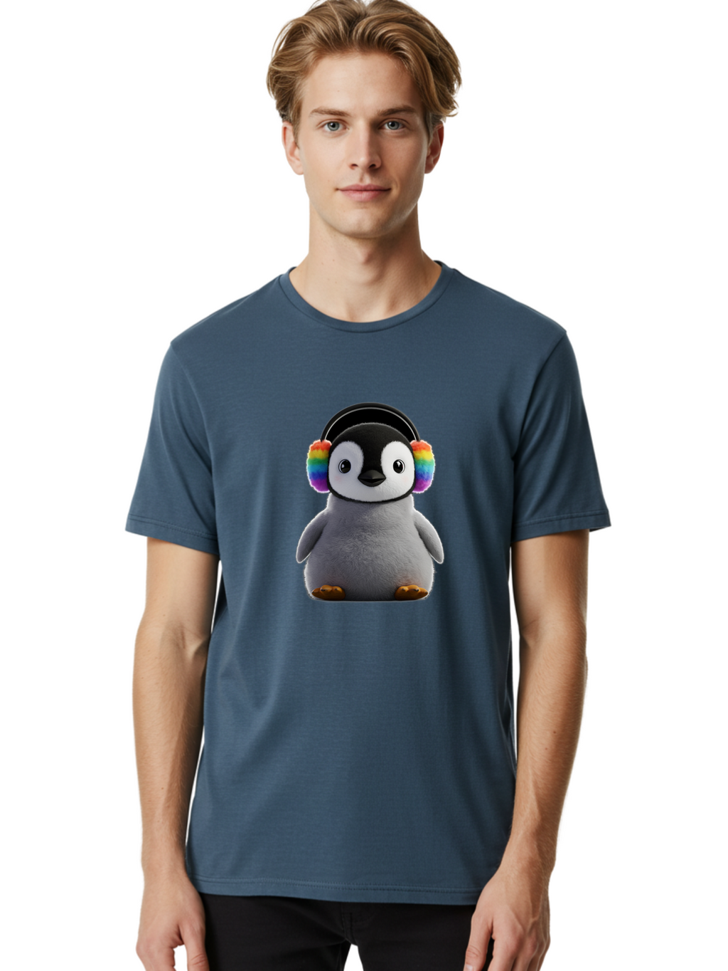 Rainbow-Earmuff-Penguin Men'S Graphic Tee, 100% Cotton, Comfortable Casual Summer Wear, Machine Washable, Vintage Camera, Old Camera, Antique Camera, Black Camera, Classic Photography, Photography Equipment, Nostalgic Device, Film Camera, Ban262