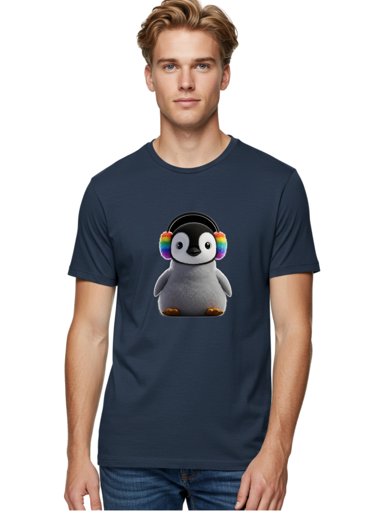 Rainbow-Earmuff-Penguin Men'S Graphic Tee, 100% Cotton, Comfortable Casual Summer Wear, Machine Washable, Vintage Camera, Old Camera, Antique Camera, Black Camera, Classic Photography, Photography Equipment, Nostalgic Device, Film Camera, Ban262