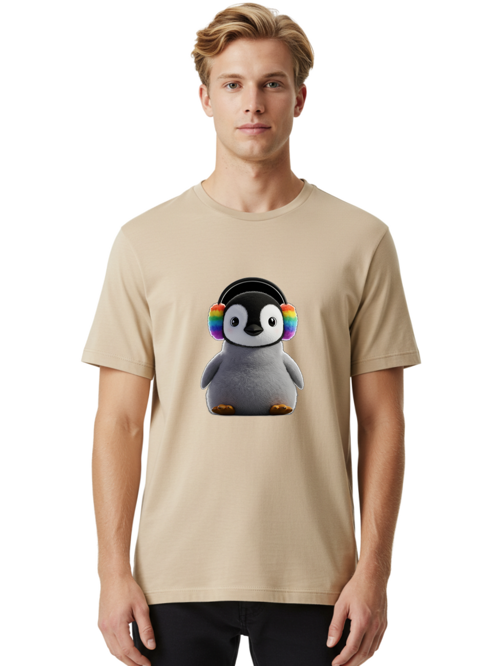 Rainbow-Earmuff-Penguin Men'S Graphic Tee, 100% Cotton, Comfortable Casual Summer Wear, Machine Washable, Vintage Camera, Old Camera, Antique Camera, Black Camera, Classic Photography, Photography Equipment, Nostalgic Device, Film Camera, Ban262