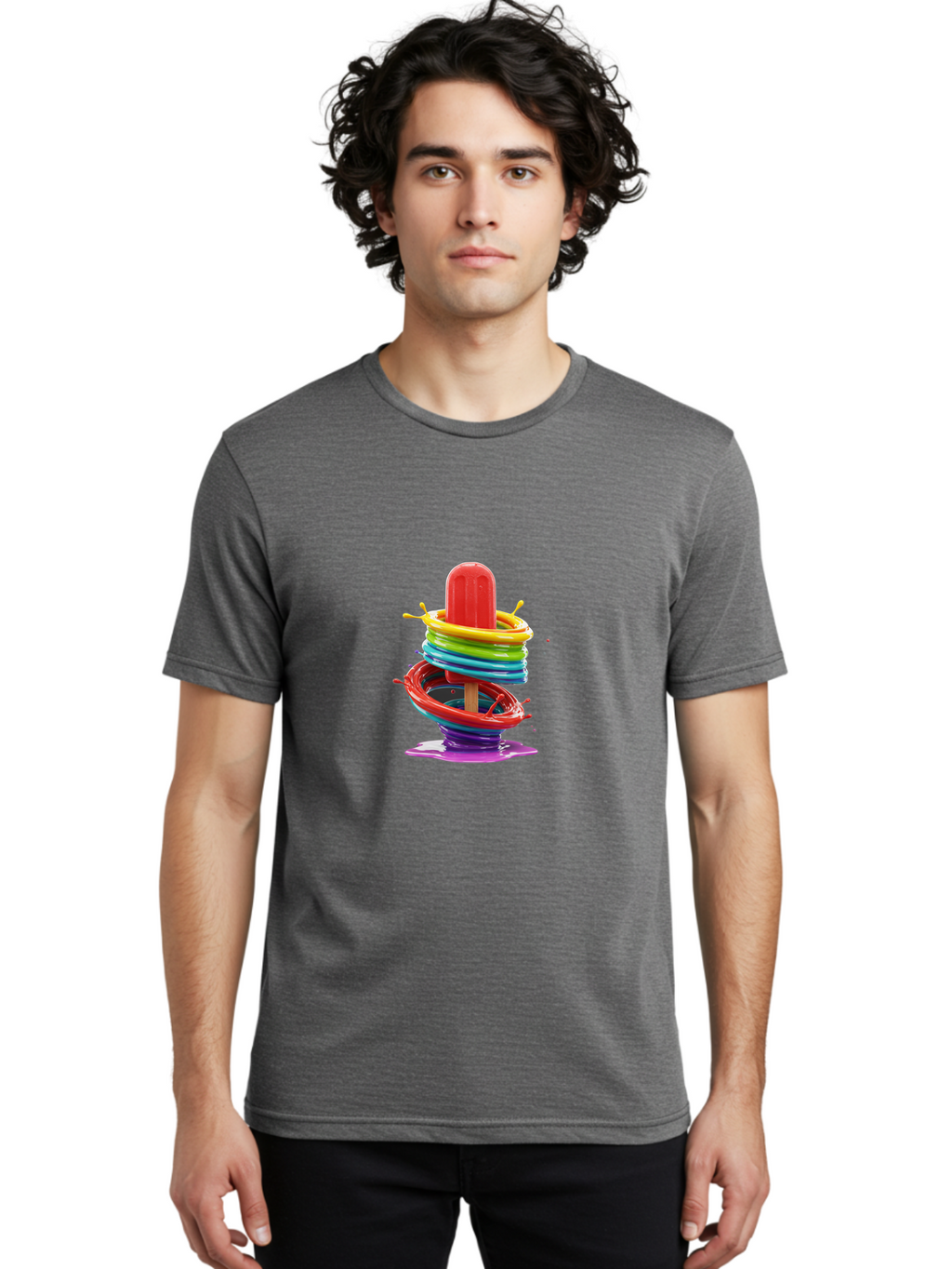 Rainbow-Popsicle Men'S Graphic Tee, 100% Cotton, Comfortable Casual Summer Wear, Machine Washable, Vintage Camera, Old Camera, Antique Camera, Black Camera, Classic Photography, Photography Equipment, Nostalgic Device, Film Camera, Camera Art Ban265