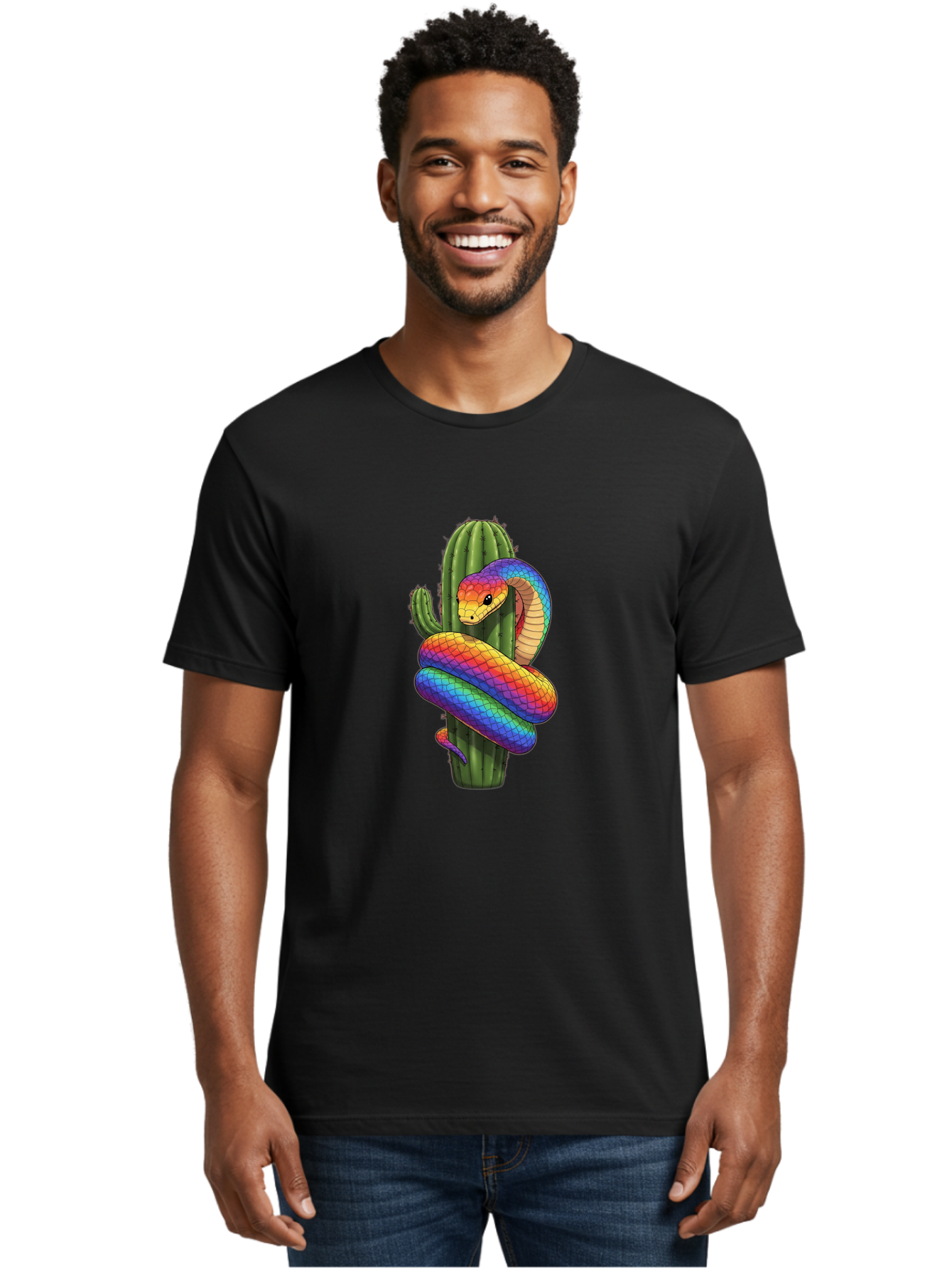 Rainbow-Snake-Cactus Men'S Graphic Tee, 100% Cotton, Comfortable Casual Summer Wear, Machine Washable, Vintage Camera, Old Camera, Antique Camera, Black Camera, Classic Photography, Photography Equipment, Nostalgic Device, Film Camera, Ban267