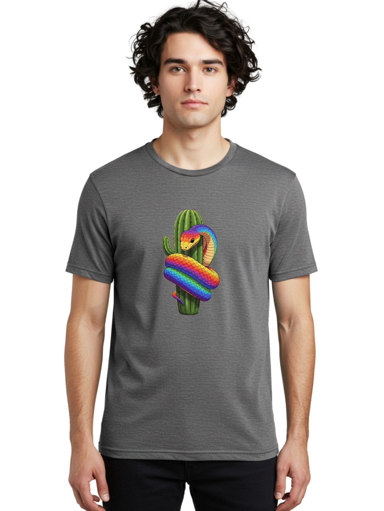Rainbow-Snake-Cactus Men'S Graphic Tee, 100% Cotton, Comfortable Casual Summer Wear, Machine Washable, Vintage Camera, Old Camera, Antique Camera, Black Camera, Classic Photography, Photography Equipment, Nostalgic Device, Film Camera, Ban267