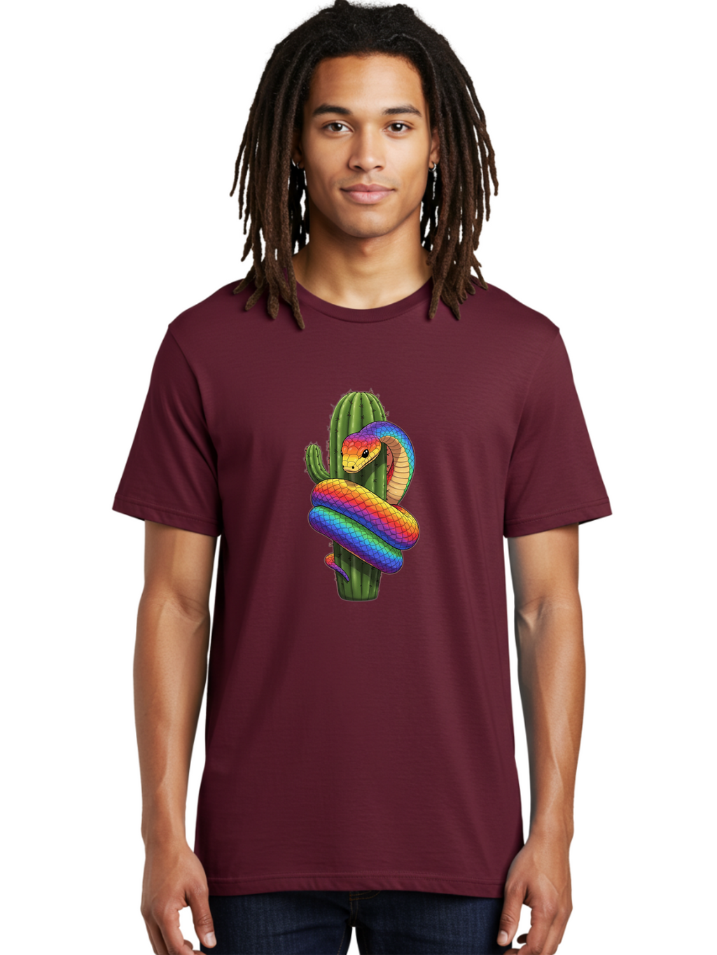 Rainbow-Snake-Cactus Men'S Graphic Tee, 100% Cotton, Comfortable Casual Summer Wear, Machine Washable, Vintage Camera, Old Camera, Antique Camera, Black Camera, Classic Photography, Photography Equipment, Nostalgic Device, Film Camera, Ban267