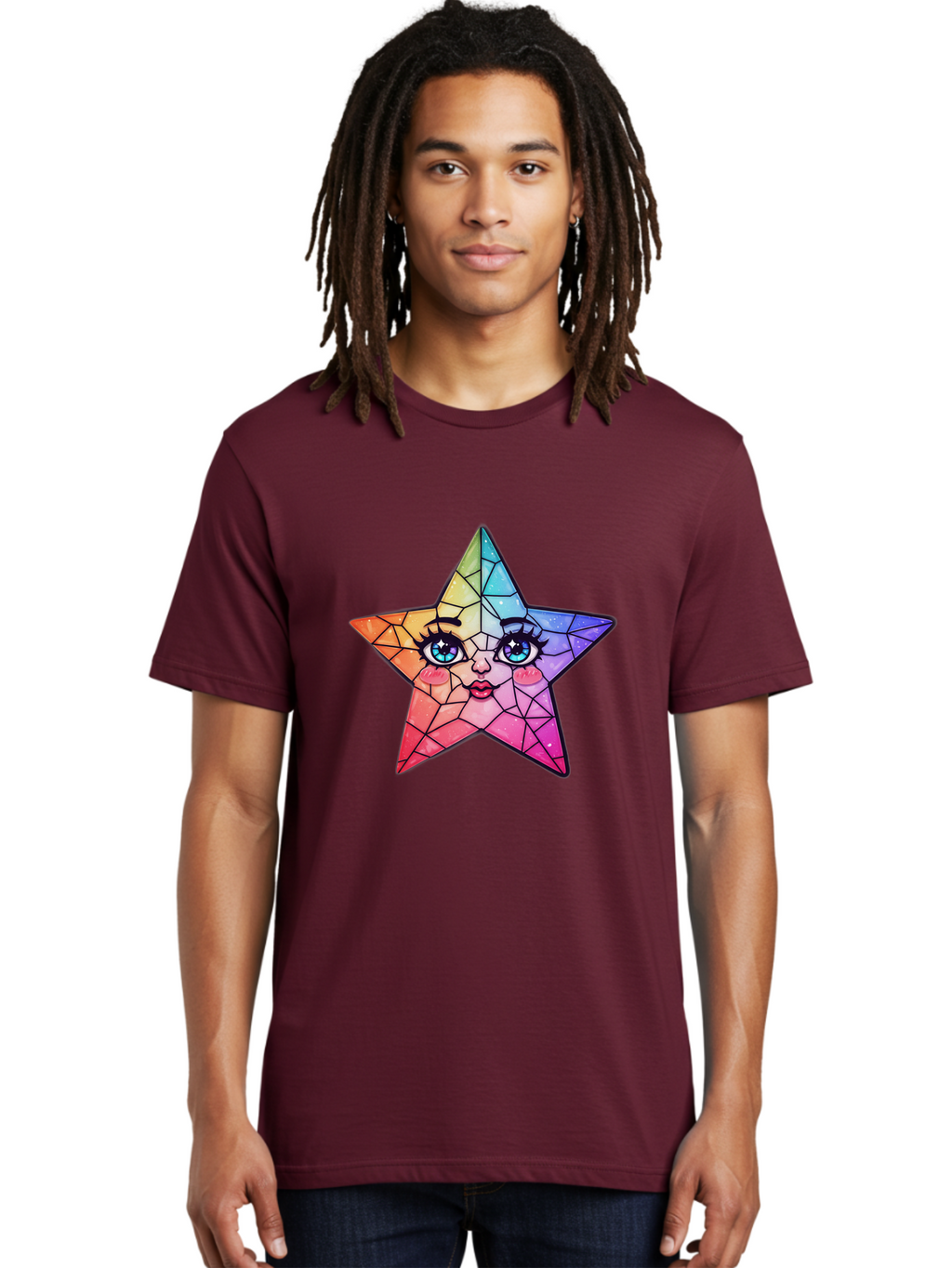 Rainbow-Star Men'S Graphic Tee, 100% Cotton, Comfortable Casual Summer Wear, Machine Washable, Vintage Camera, Old Camera, Antique Camera, Black Camera, Classic Photography, Photography Equipment, Nostalgic Device, Film Camera, Camera Art Ban269