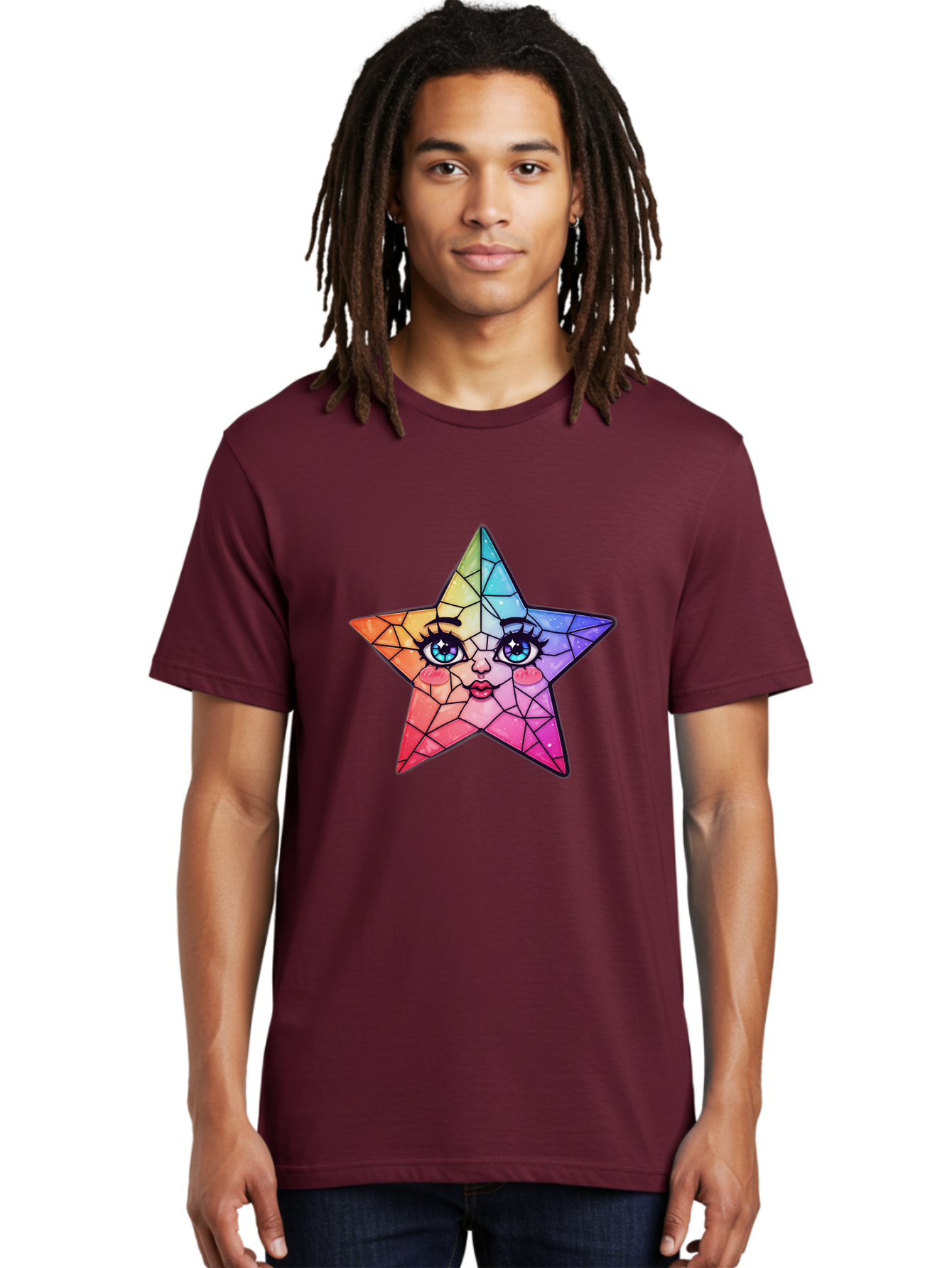 Rainbow-Star Men'S Graphic Tee, 100% Cotton, Comfortable Casual Summer Wear, Machine Washable, Vintage Camera, Old Camera, Antique Camera, Black Camera, Classic Photography, Photography Equipment, Nostalgic Device, Film Camera, Camera Art Ban269