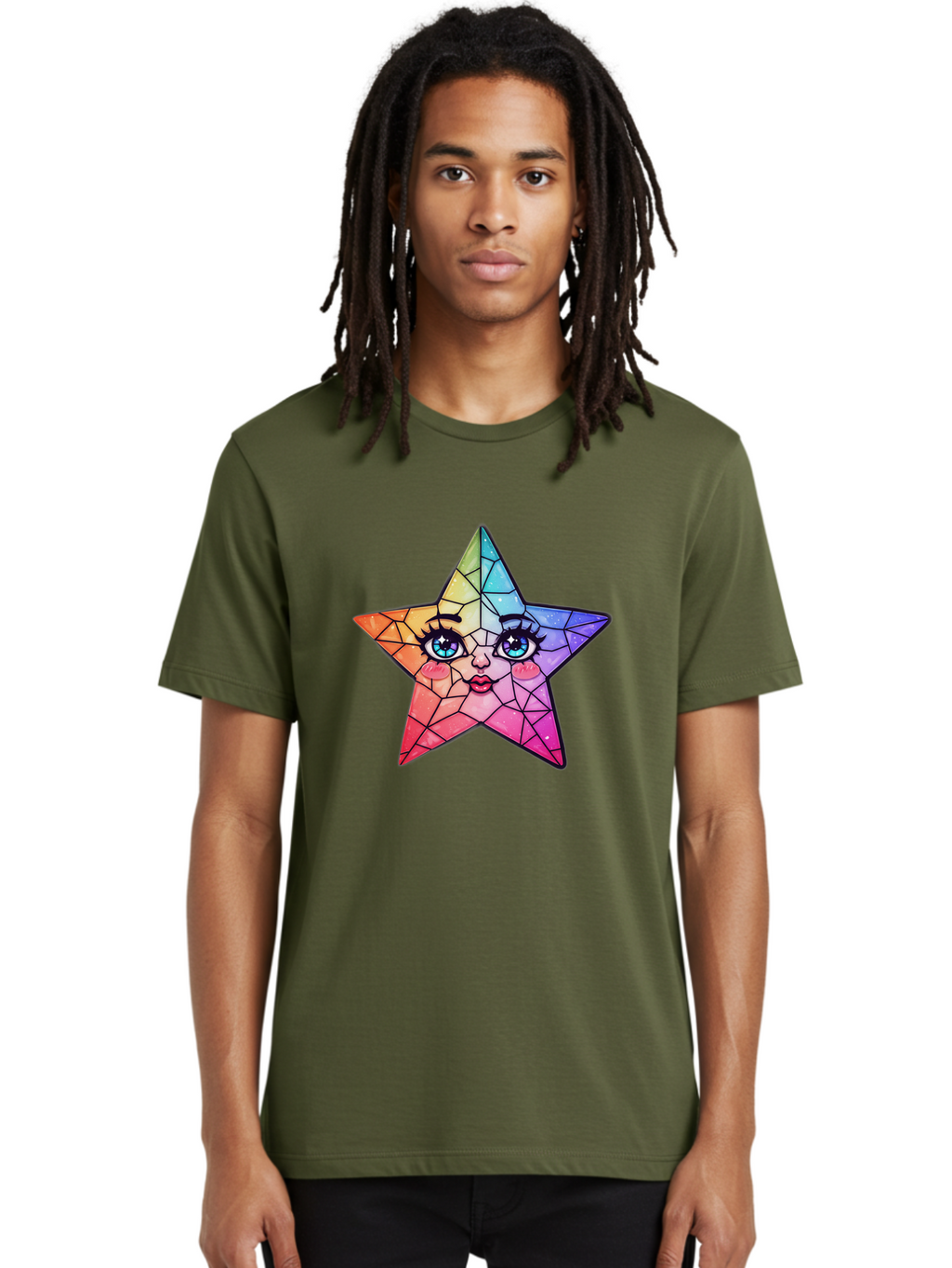 Rainbow-Star Men'S Graphic Tee, 100% Cotton, Comfortable Casual Summer Wear, Machine Washable, Vintage Camera, Old Camera, Antique Camera, Black Camera, Classic Photography, Photography Equipment, Nostalgic Device, Film Camera, Camera Art Ban269