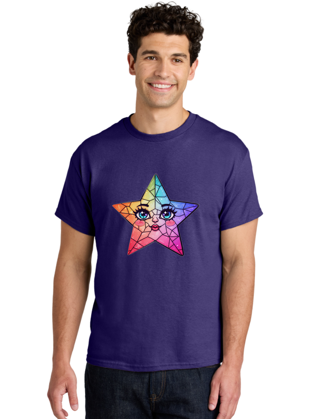 Rainbow-Star Men'S Graphic Tee, 100% Cotton, Comfortable Casual Summer Wear, Machine Washable, Vintage Camera, Old Camera, Antique Camera, Black Camera, Classic Photography, Photography Equipment, Nostalgic Device, Film Camera, Camera Art Ban269