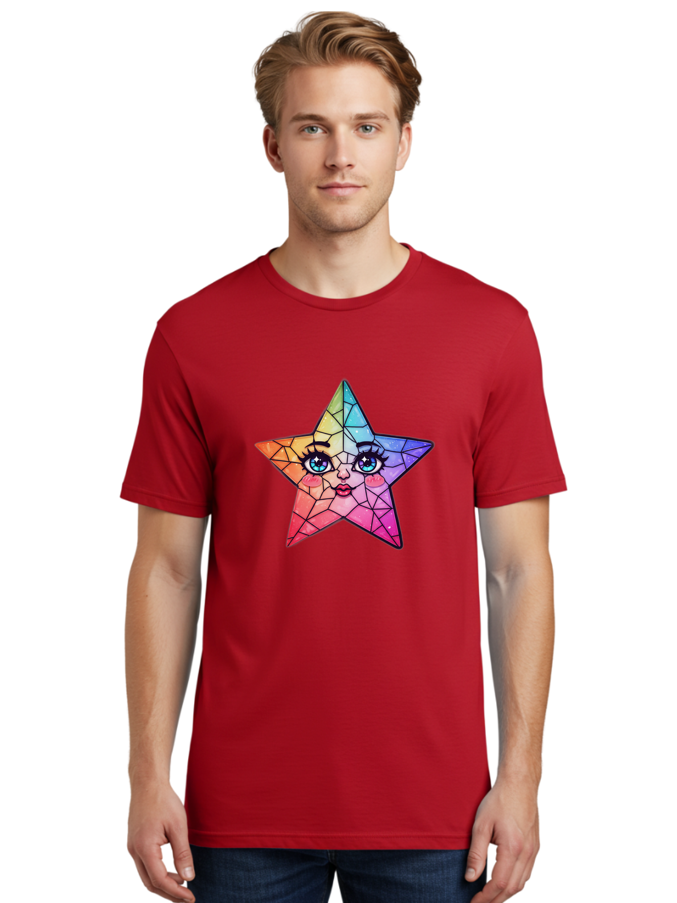 Rainbow-Star Men'S Graphic Tee, 100% Cotton, Comfortable Casual Summer Wear, Machine Washable, Vintage Camera, Old Camera, Antique Camera, Black Camera, Classic Photography, Photography Equipment, Nostalgic Device, Film Camera, Camera Art Ban269