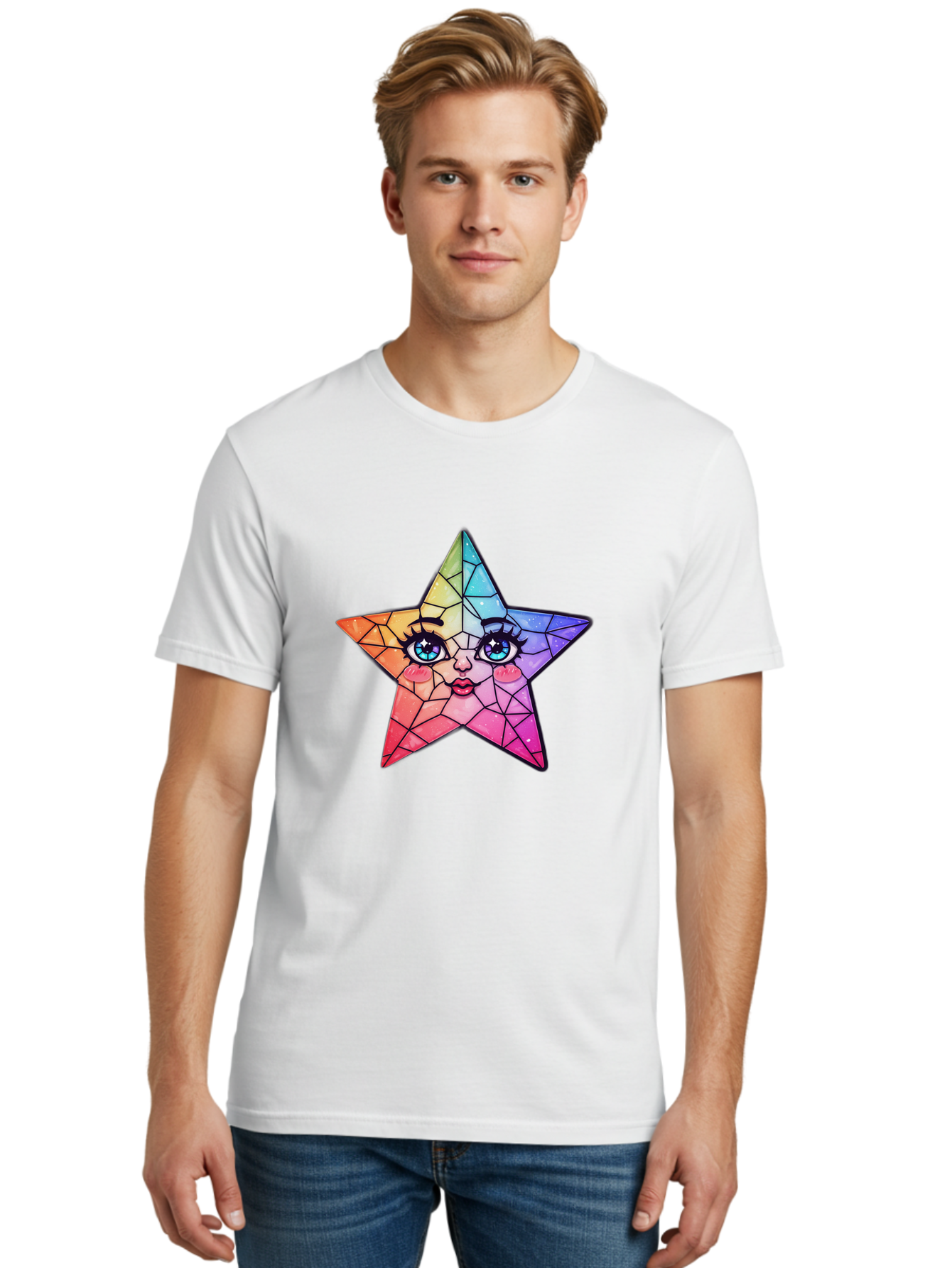 Rainbow-Star Men'S Graphic Tee, 100% Cotton, Comfortable Casual Summer Wear, Machine Washable, Vintage Camera, Old Camera, Antique Camera, Black Camera, Classic Photography, Photography Equipment, Nostalgic Device, Film Camera, Camera Art Ban269