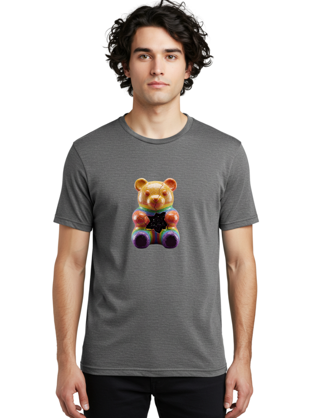 Rainbow-Teddy Men'S Graphic Tee, 100% Cotton, Comfortable Casual Summer Wear, Machine Washable, Vintage Camera, Old Camera, Antique Camera, Black Camera, Classic Photography, Photography Equipment, Nostalgic Device, Film Camera, Camera Art Ban270