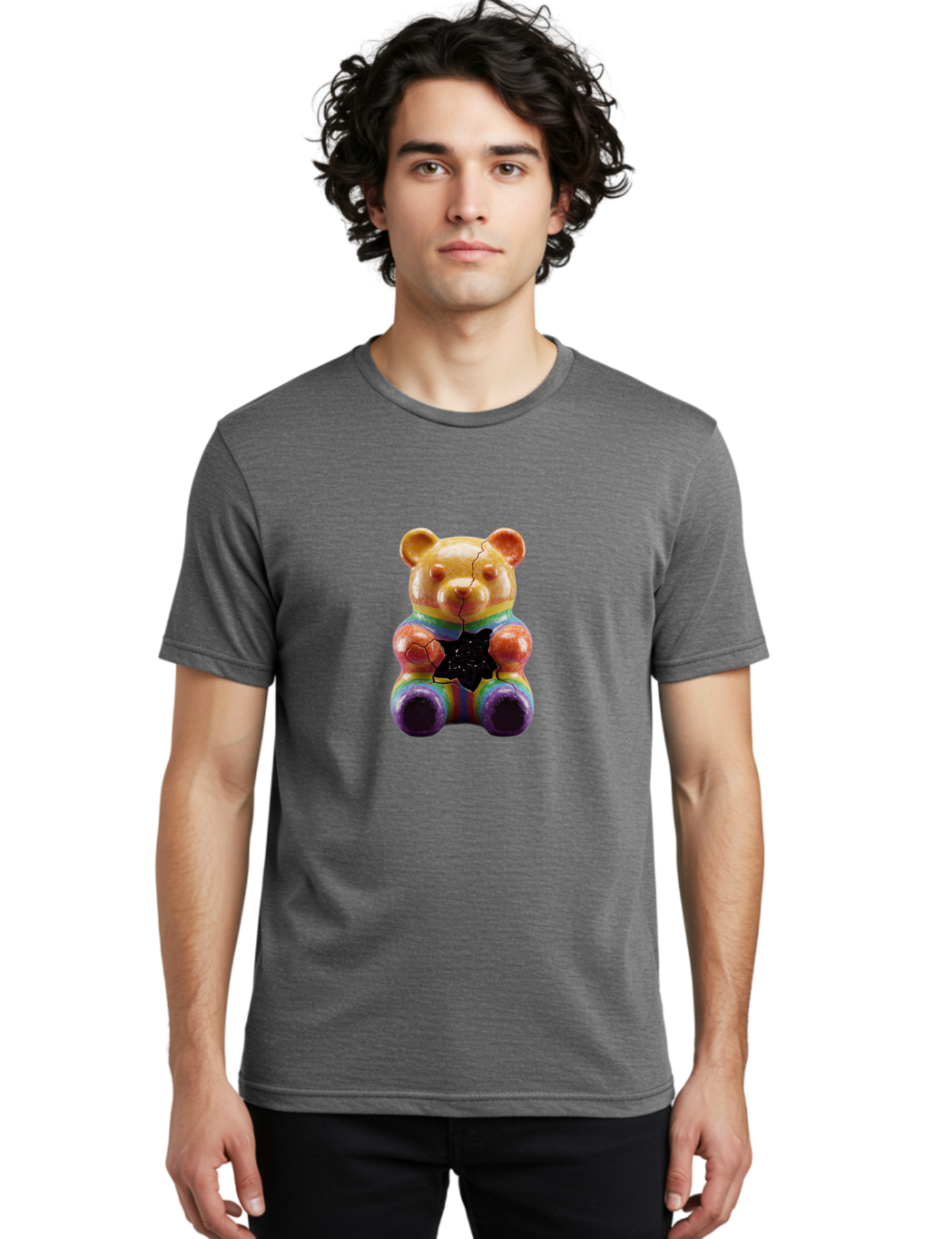 Rainbow-Teddy Men'S Graphic Tee, 100% Cotton, Comfortable Casual Summer Wear, Machine Washable, Vintage Camera, Old Camera, Antique Camera, Black Camera, Classic Photography, Photography Equipment, Nostalgic Device, Film Camera, Camera Art Ban270