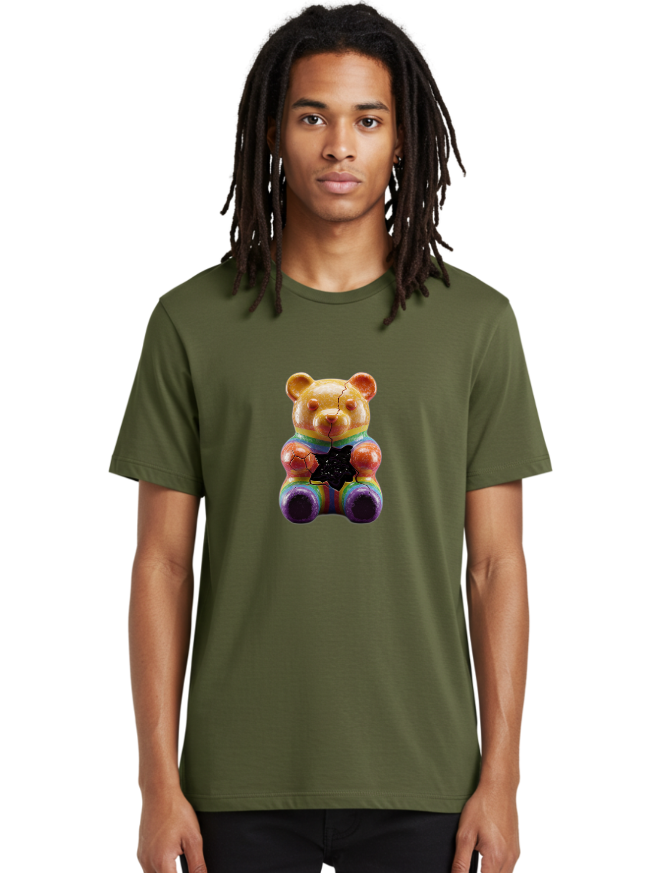 Rainbow-Teddy Men'S Graphic Tee, 100% Cotton, Comfortable Casual Summer Wear, Machine Washable, Vintage Camera, Old Camera, Antique Camera, Black Camera, Classic Photography, Photography Equipment, Nostalgic Device, Film Camera, Camera Art Ban270