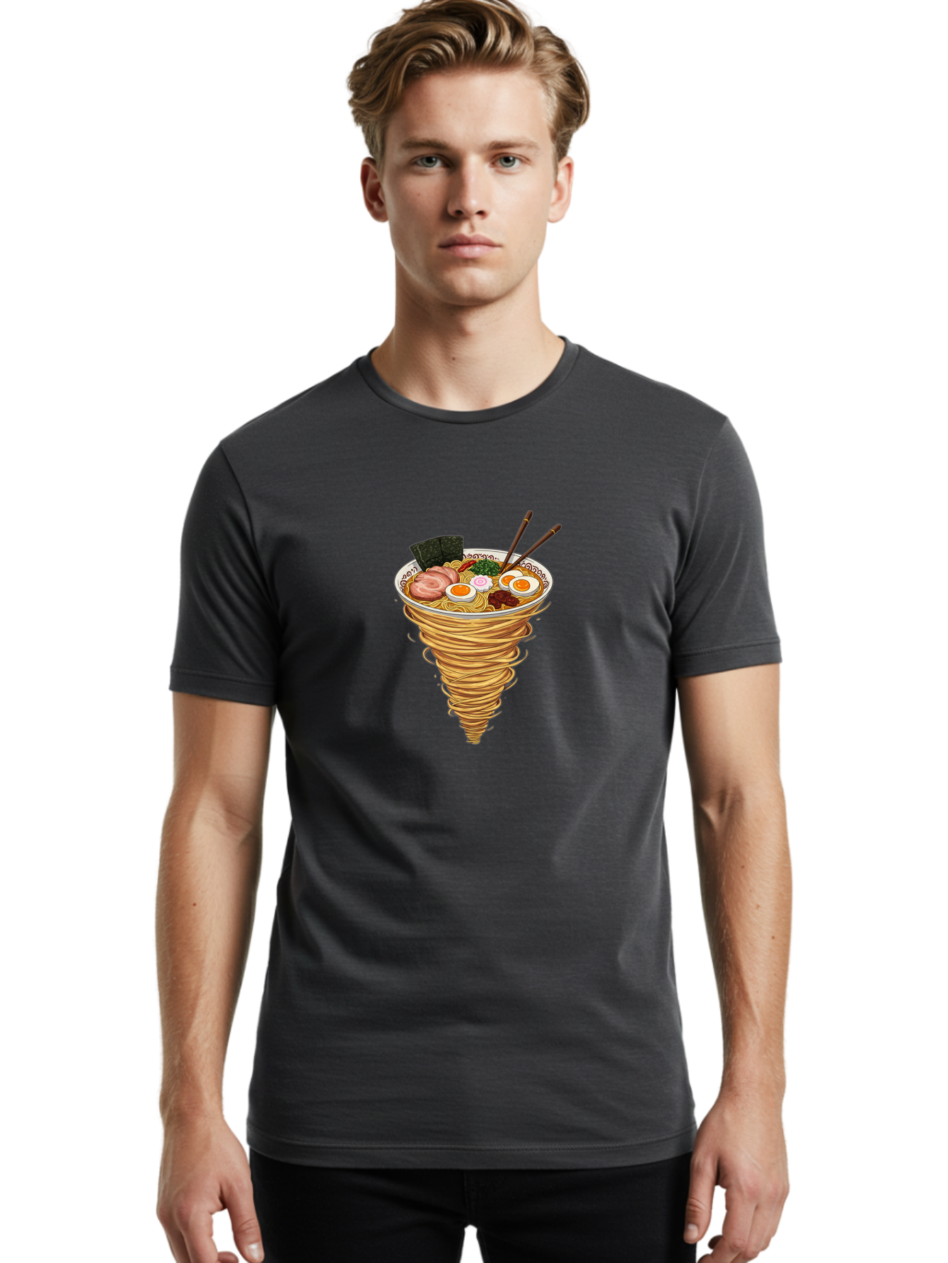 Ramen-Tornado-2 Men'S Graphic Tee, 100% Cotton, Comfortable Casual Summer Wear, Machine Washable, Vintage Camera, Old Camera, Antique Camera, Black Camera, Classic Photography, Photography Equipment, Nostalgic Device, Film Camera, Camera Art Ban287