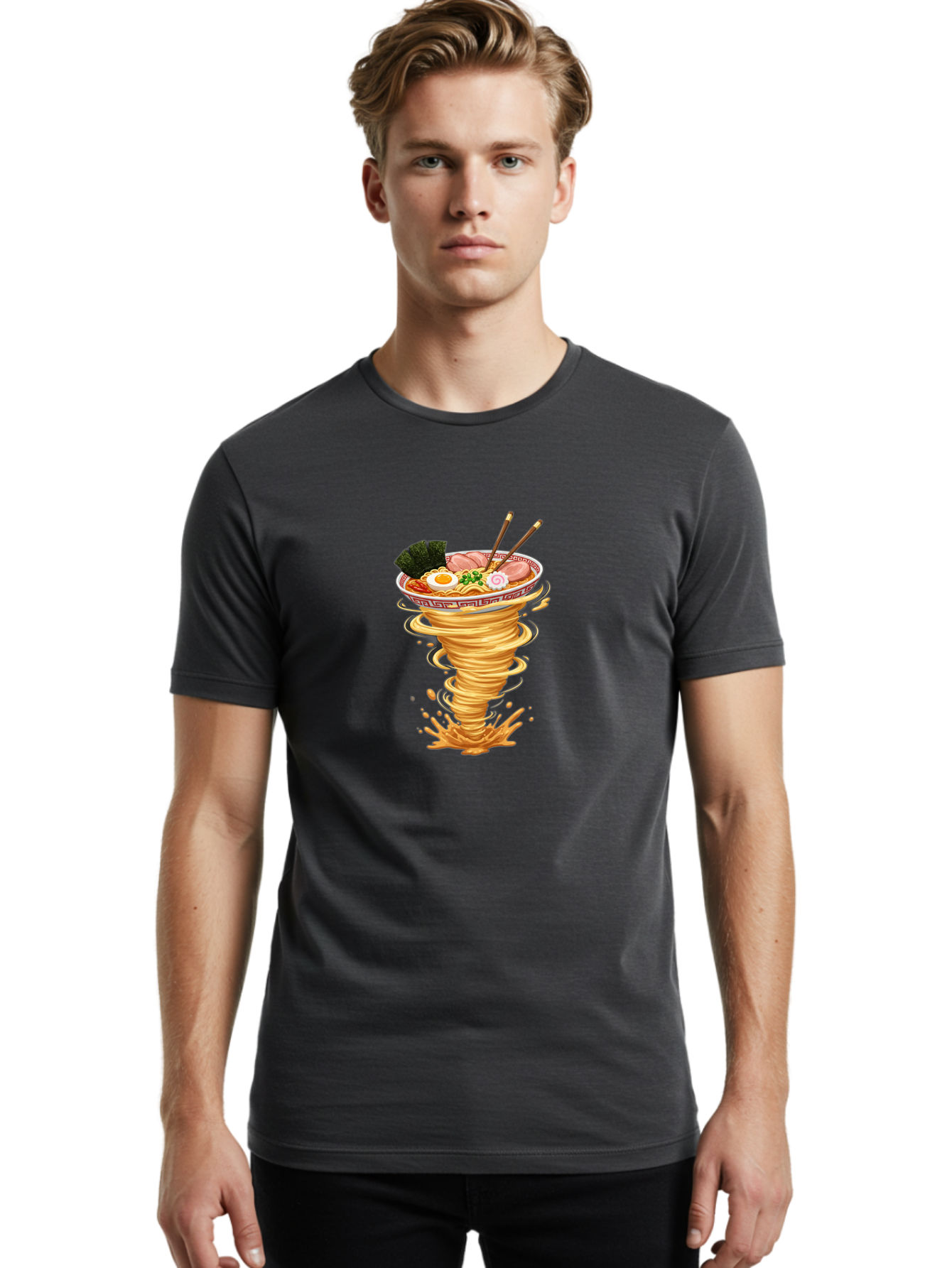 Ramen-Tornado Men'S Graphic Tee, 100% Cotton, Comfortable Casual Summer Wear, Machine Washable, Vintage Camera, Old Camera, Antique Camera, Black Camera, Classic Photography, Photography Equipment, Nostalgic Device, Film Camera, Camera Art Ban289
