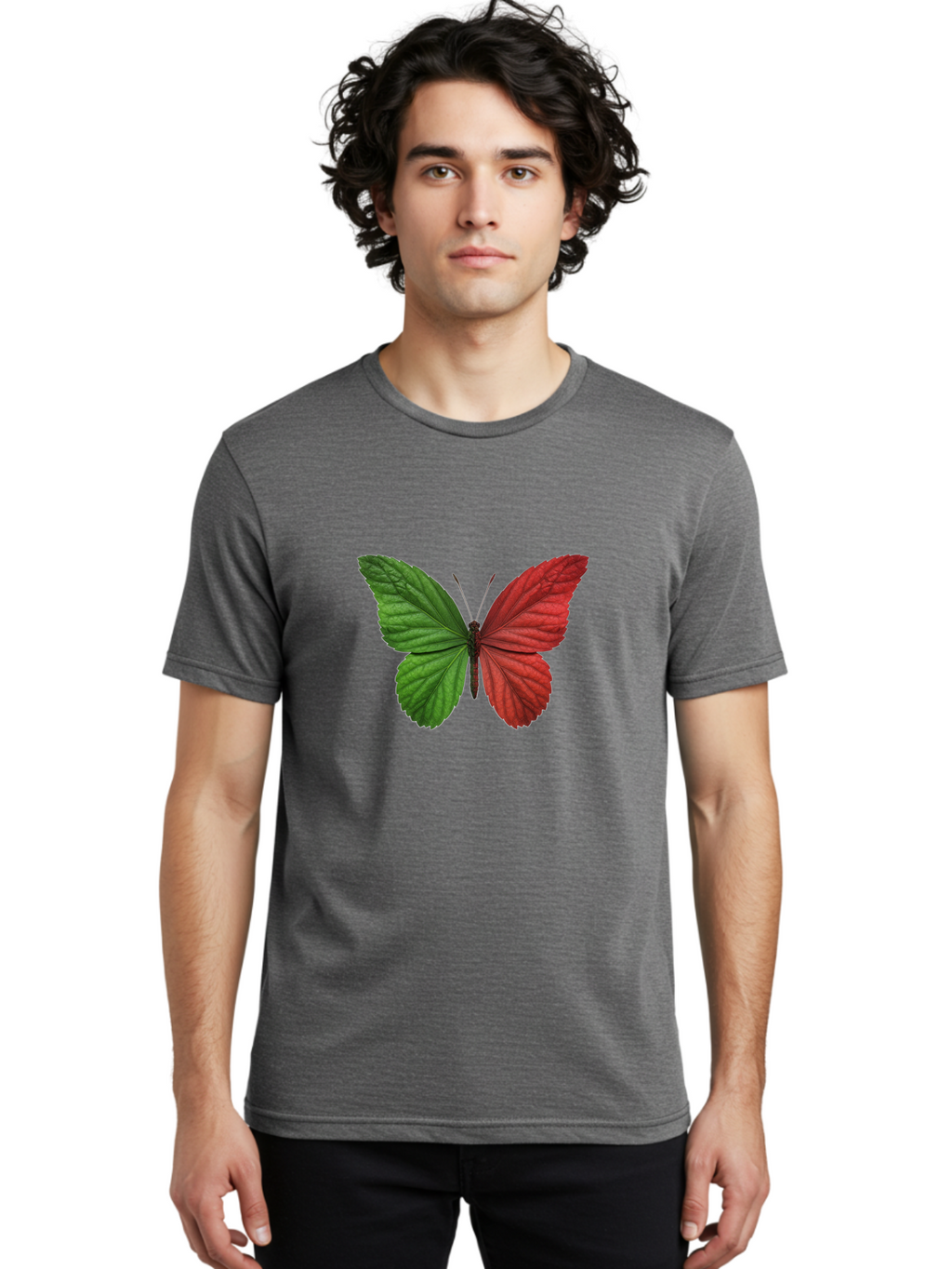 Red-And-Green-Butterfly Men'S Graphic Tee, 100% Cotton, Comfortable Casual Summer Wear, Machine Washable, Vintage Camera, Old Camera, Antique Camera, Black Camera, Classic Photography, Photography Equipment, Nostalgic Device, Film Camera, Ban295