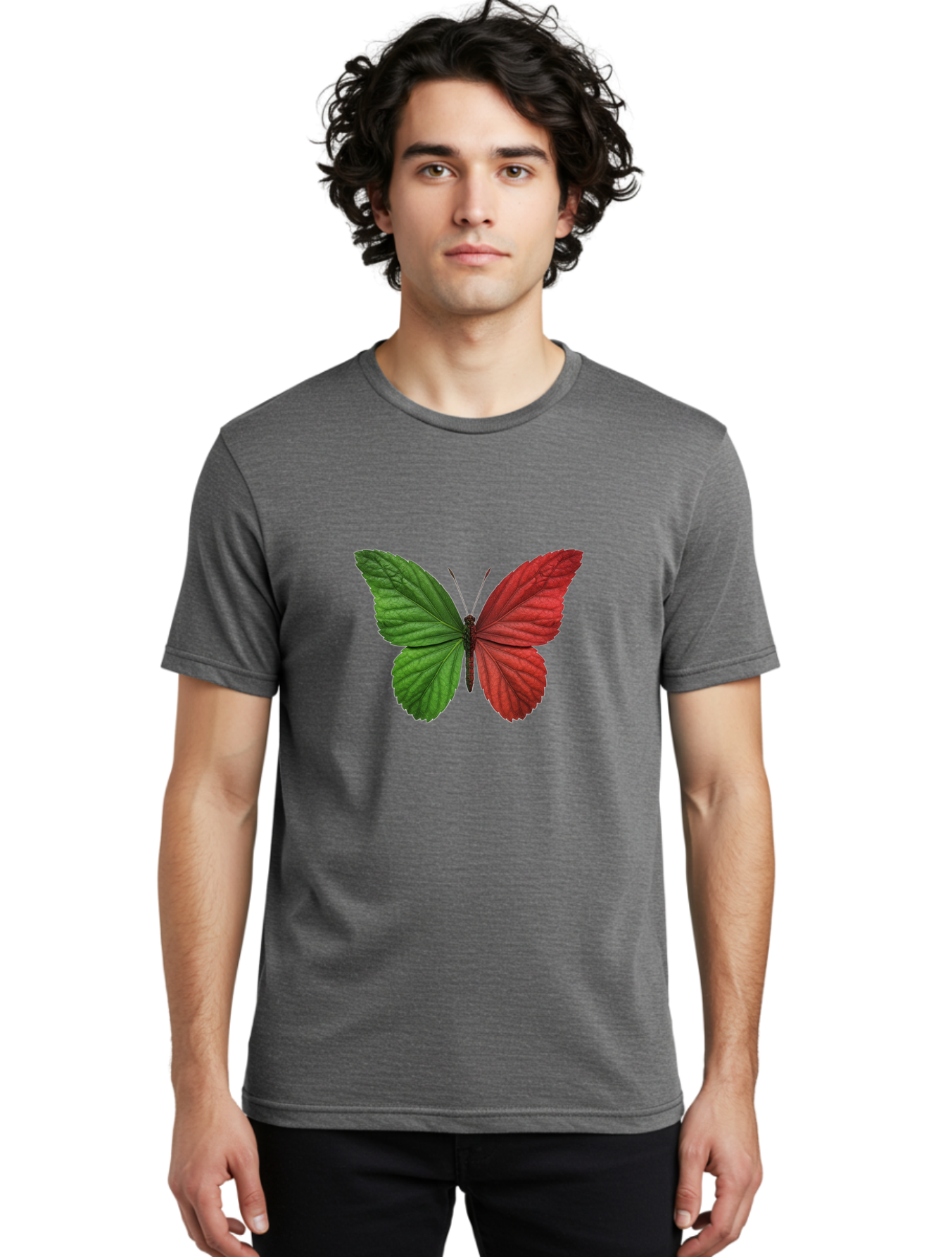 Red-And-Green-Butterfly Men'S Graphic Tee, 100% Cotton, Comfortable Casual Summer Wear, Machine Washable, Vintage Camera, Old Camera, Antique Camera, Black Camera, Classic Photography, Photography Equipment, Nostalgic Device, Film Camera, Ban295