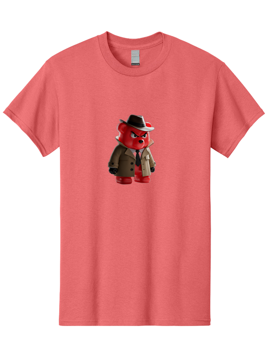 Red-Bear-Detective Men'S Graphic Tee, 100% Cotton, Comfortable Casual Summer Wear, Machine Washable, Vintage Camera, Old Camera, Antique Camera, Black Camera, Classic Photography, Photography Equipment, Nostalgic Device, Film Camera, Ban298