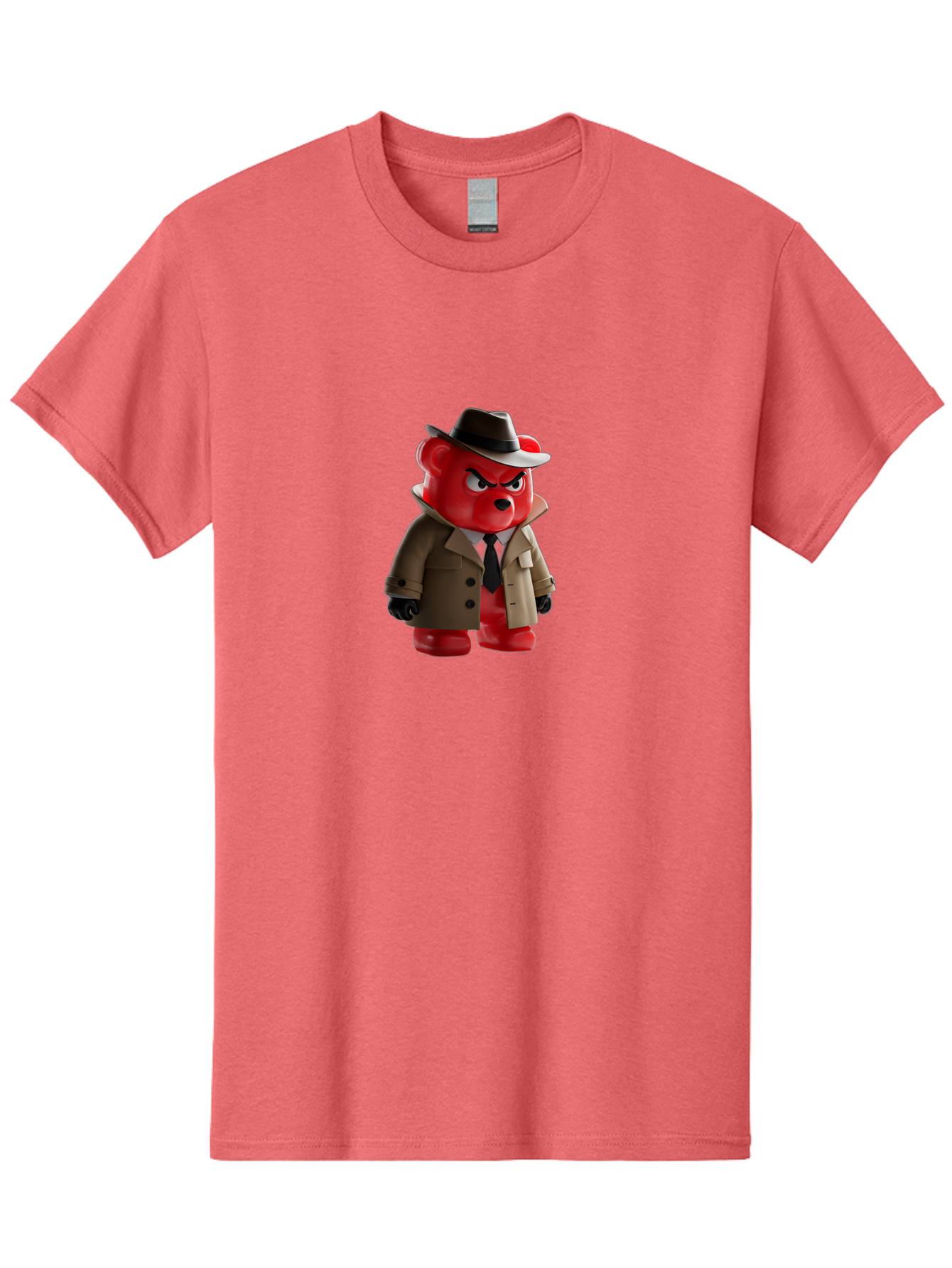 Red-Bear-Detective Men'S Graphic Tee, 100% Cotton, Comfortable Casual Summer Wear, Machine Washable, Vintage Camera, Old Camera, Antique Camera, Black Camera, Classic Photography, Photography Equipment, Nostalgic Device, Film Camera, Ban298