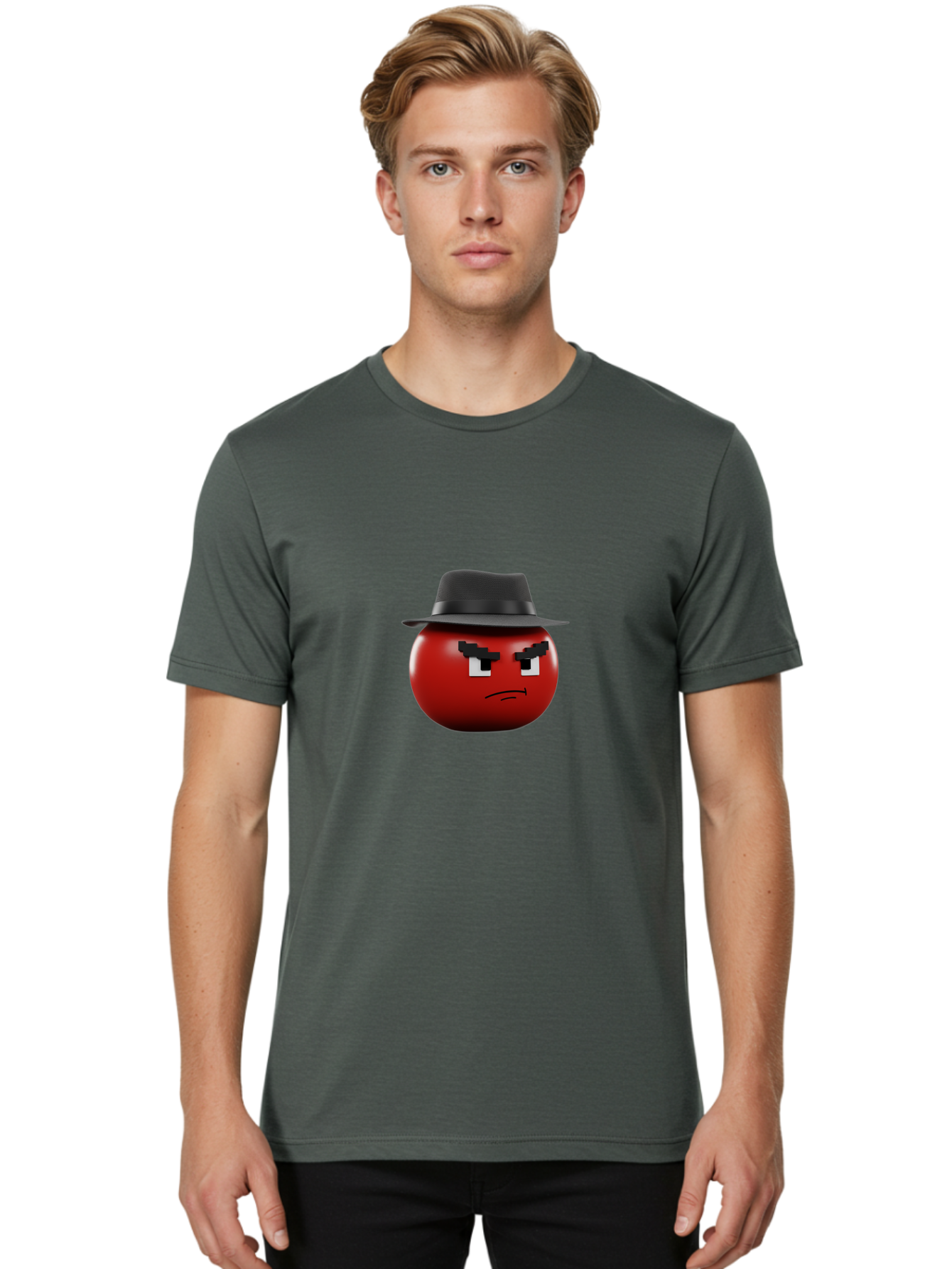 Red-Circle-With-Black-Hat Men'S Graphic Tee, 100% Cotton, Comfortable Casual Summer Wear, Machine Washable, Vintage Camera, Old Camera, Antique Camera, Black Camera, Classic Photography, Photography Equipment, Nostalgic Device, Film Camera, Ban299
