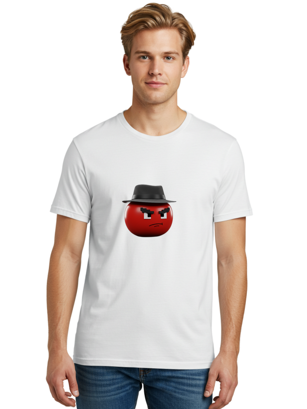 Red-Circle-With-Black-Hat Men'S Graphic Tee, 100% Cotton, Comfortable Casual Summer Wear, Machine Washable, Vintage Camera, Old Camera, Antique Camera, Black Camera, Classic Photography, Photography Equipment, Nostalgic Device, Film Camera, Ban299